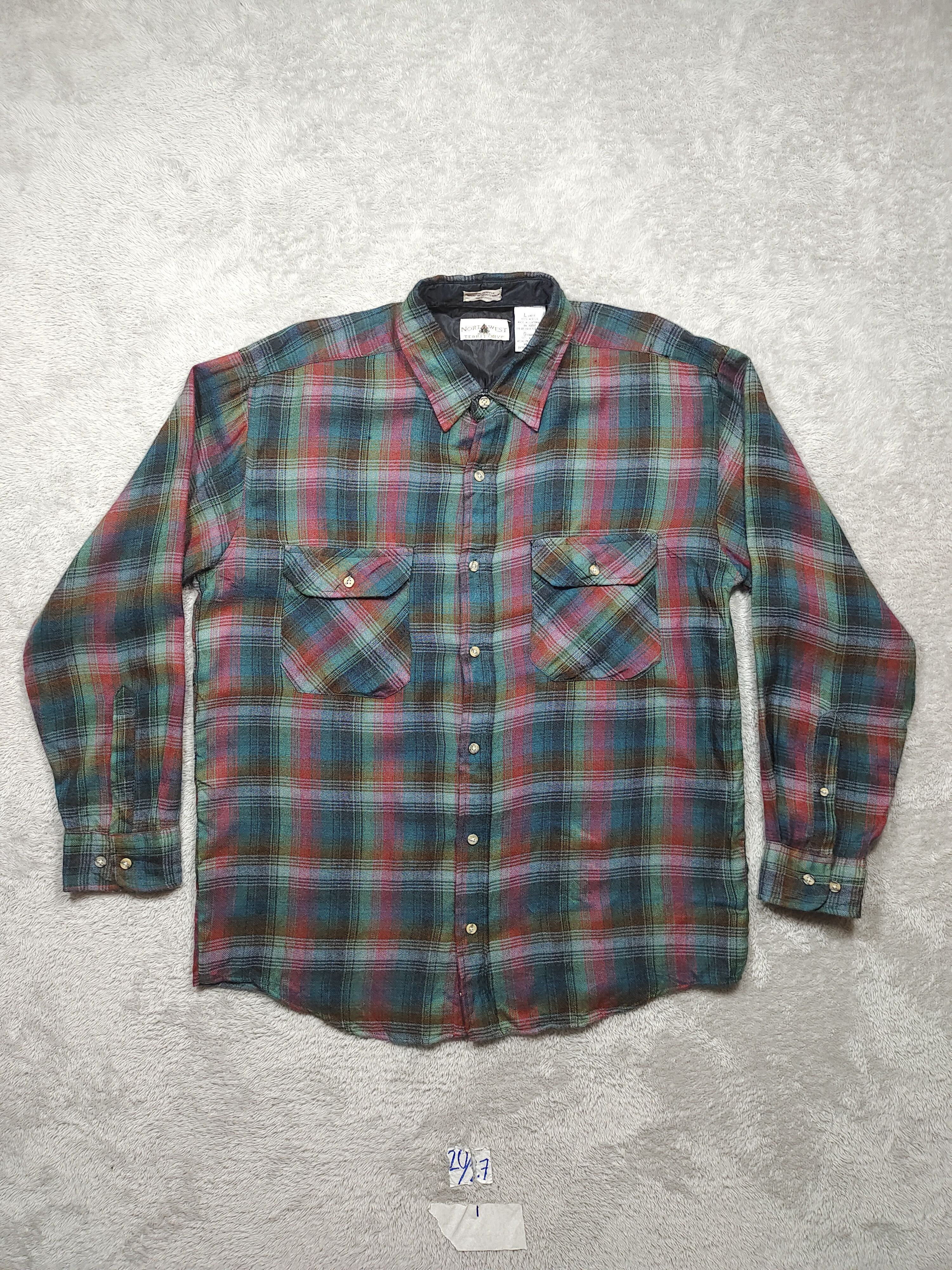 Northwest Territory × Vintage VINTAGE NORTHWEST TERRITORY FLANNEL CHECKERD L/S SHIRT Size US L / EU 52-54 / 3 - 1 Thumbnail