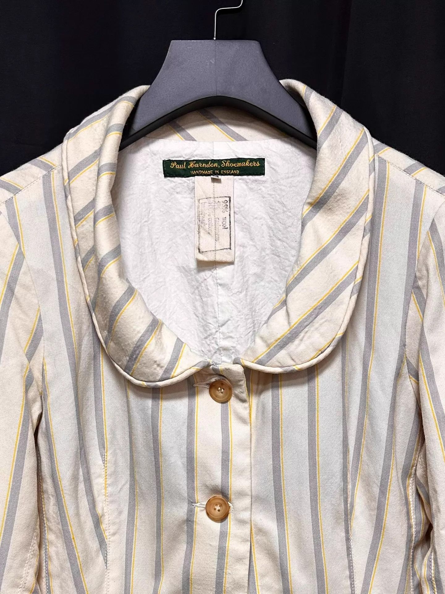 Paul Harnden Shoemakers Paul Harnden Striped Wool Short Jacket Lavender-Cream Size XS / US 0-2 / IT 36-38 - 4 Thumbnail