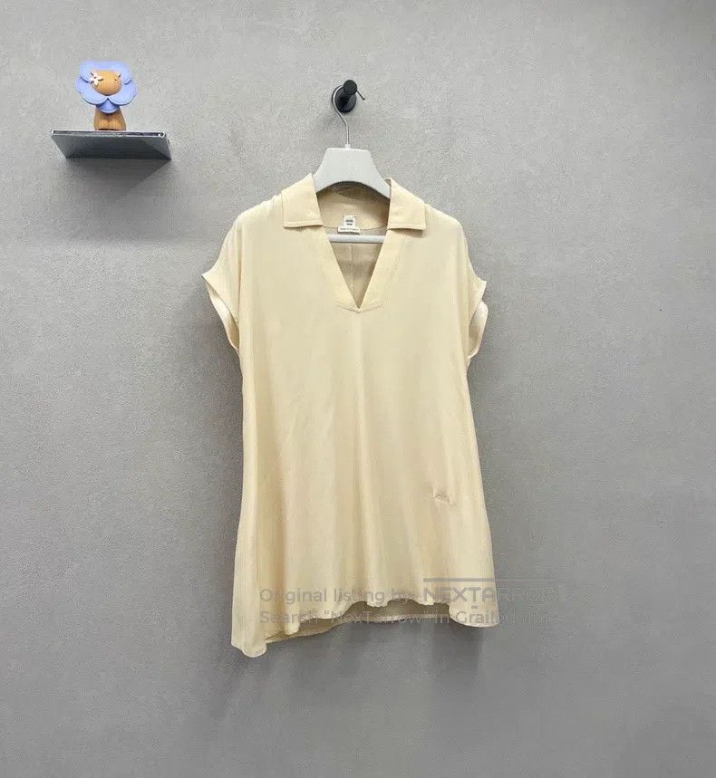 Hermes Hermes Ivory V-neck short-sleeve dress Size XXS / US 00 / IT 34 - 3 Thumbnail