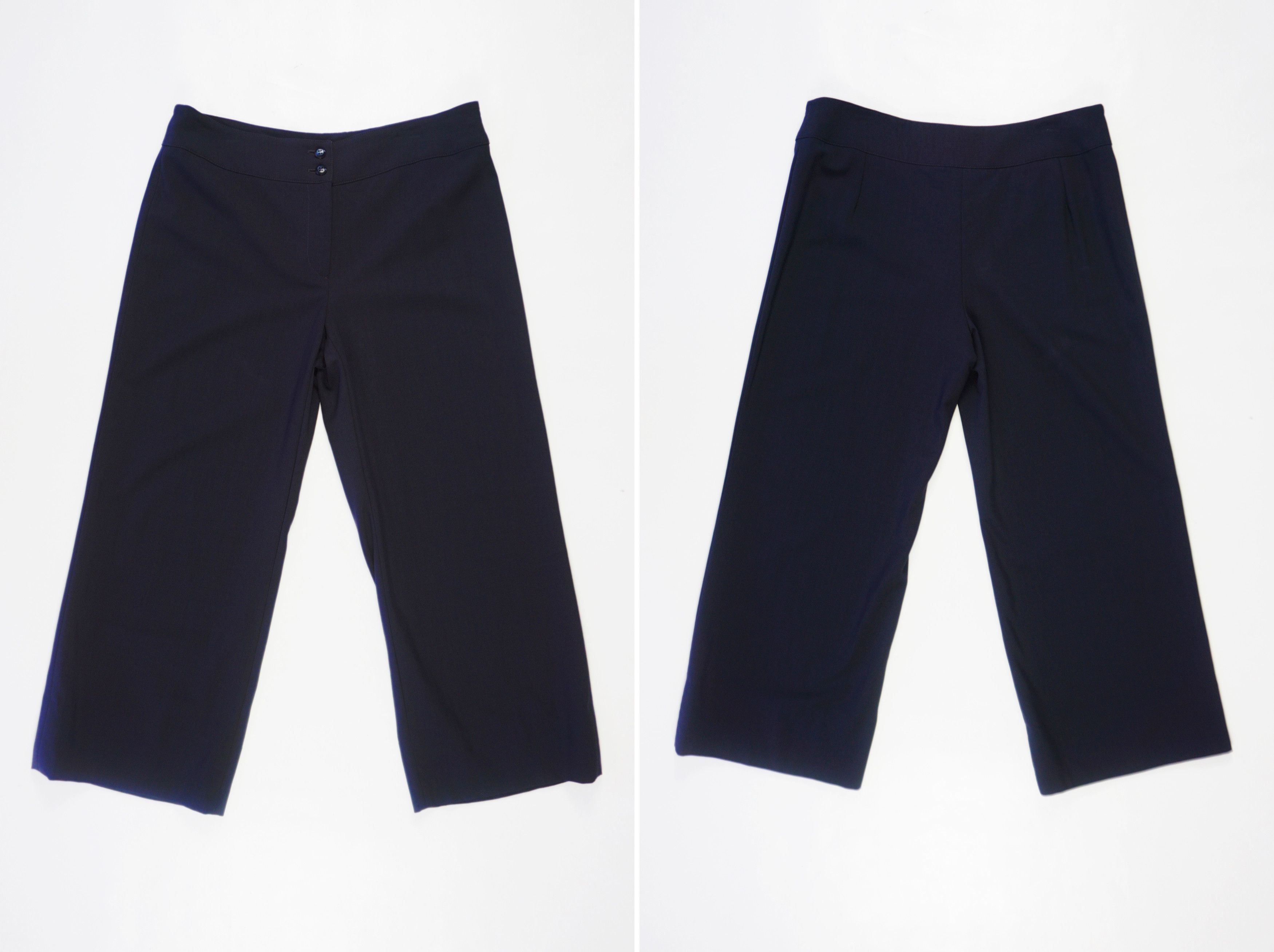 Armani Collezioni Armani Collezioni Lana Vergine Wide Leg High Waisted Pants Size 28" / US 6 / IT 42 - 2 Thumbnail