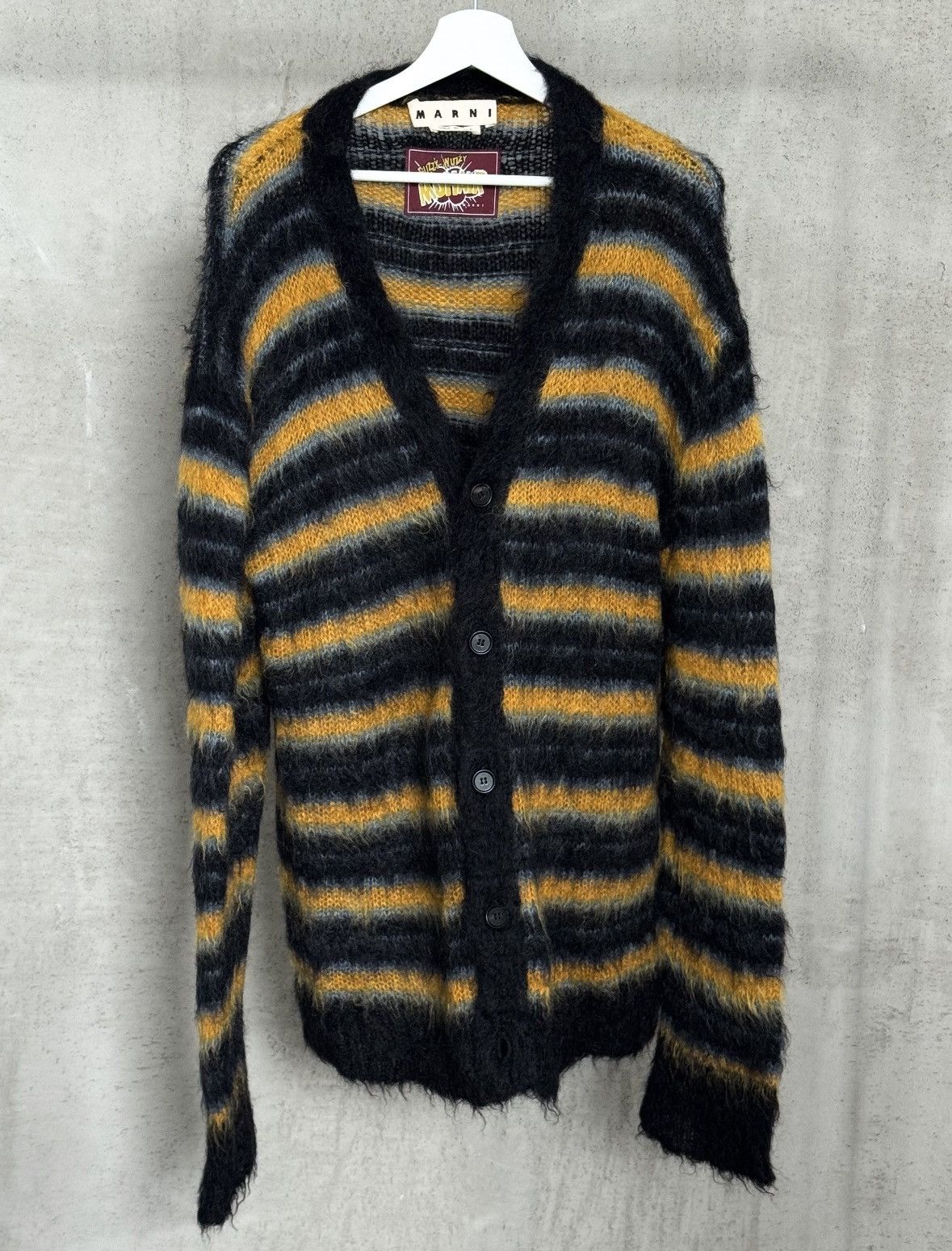 Marni Marni Striped Mohair Cardigan AW21 Size US L / EU 52-54 / 3 - 1 Thumbnail