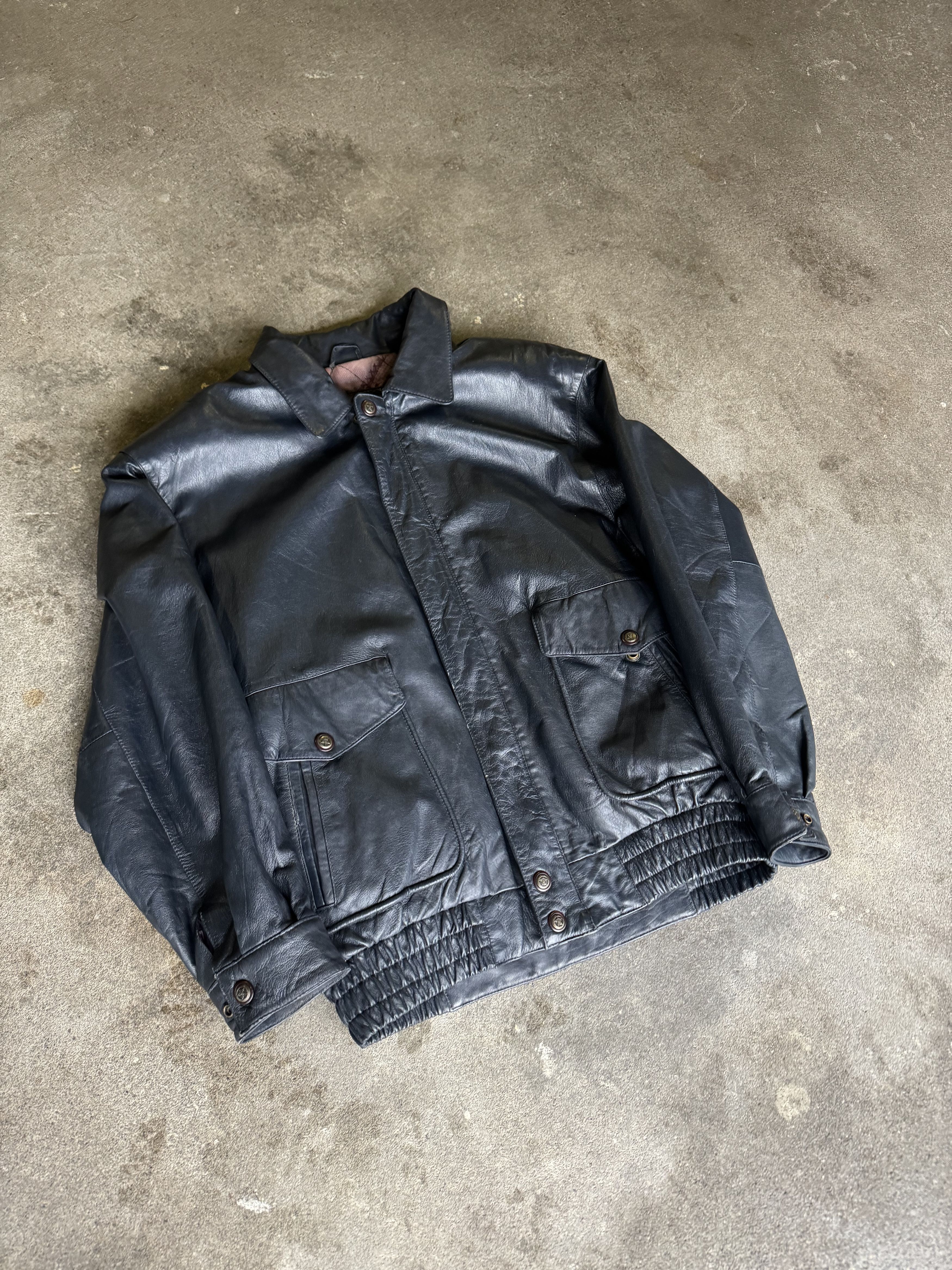 Other Vintage 90s Black Leather Jacket Size US L / EU 52-54 / 3 - 1 Thumbnail