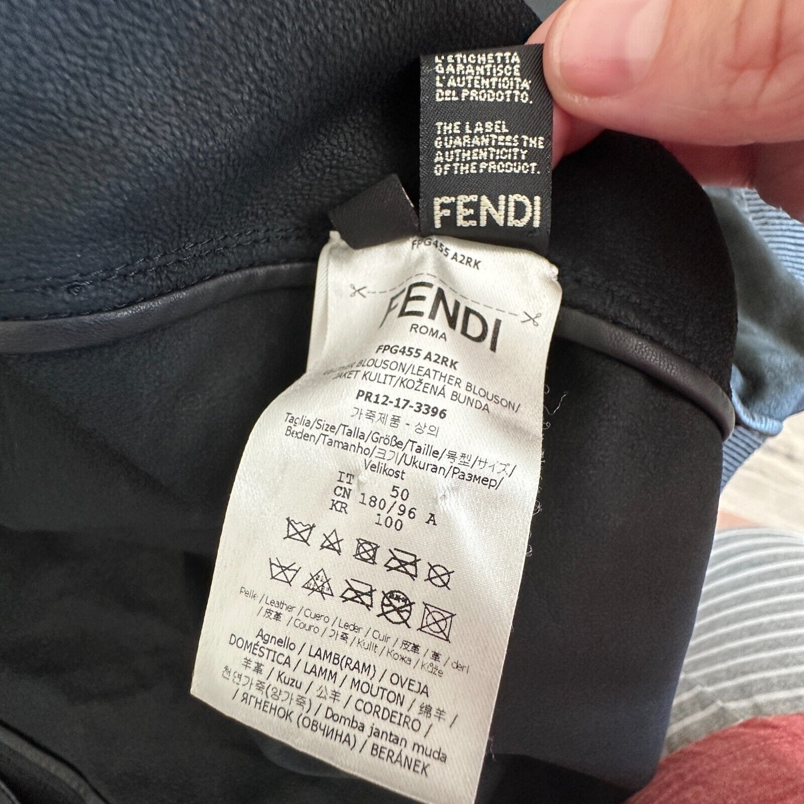 Fendi Fendi Black Leather Embossed Monogram Front Hooded Jacket Size US L / EU 52-54 / 3 - 16 Thumbnail