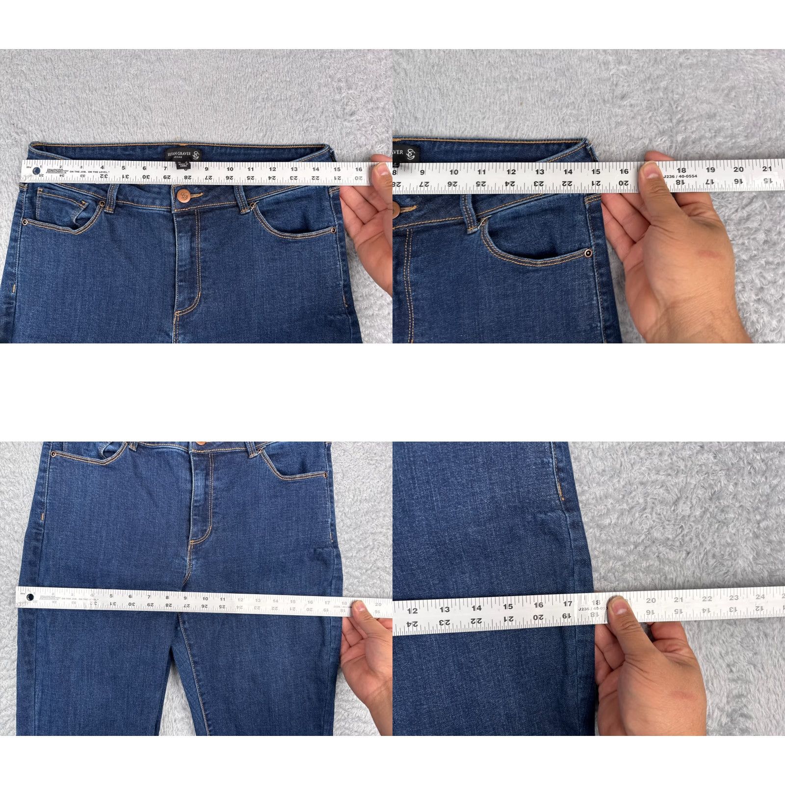 Almost Famous Almost Famous Jeans Womens 6 Blue Denim Bootcut Mid Rise 30x30 Studded Embroidered Size 28" / US 6 / IT 42 - 8 Thumbnail