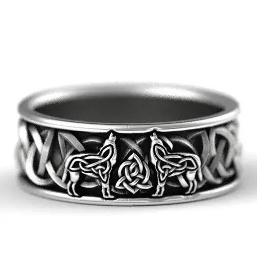 Jewelry Size Us11 Twin wolf Ring Size ONE SIZE - 1 Thumbnail