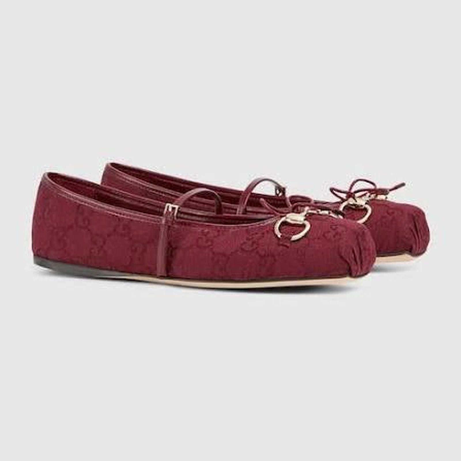 Gucci Gucci Horsebit GG Canvas Ballet Flats Size US 4.5 / IT 34.5 - 2 Thumbnail