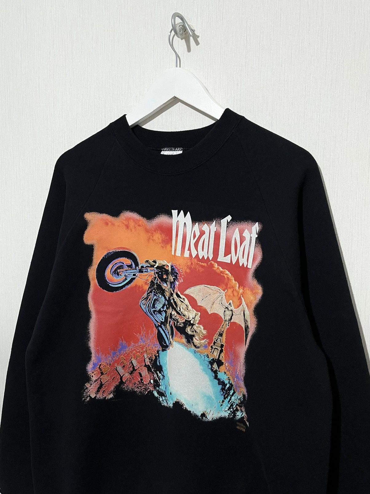 Band Tees × Vintage Vintage 90s Meat Loaf Bat Out Of Hell Made In USA Sweatshirt Size US L / EU 52-54 / 3 - 2 Thumbnail