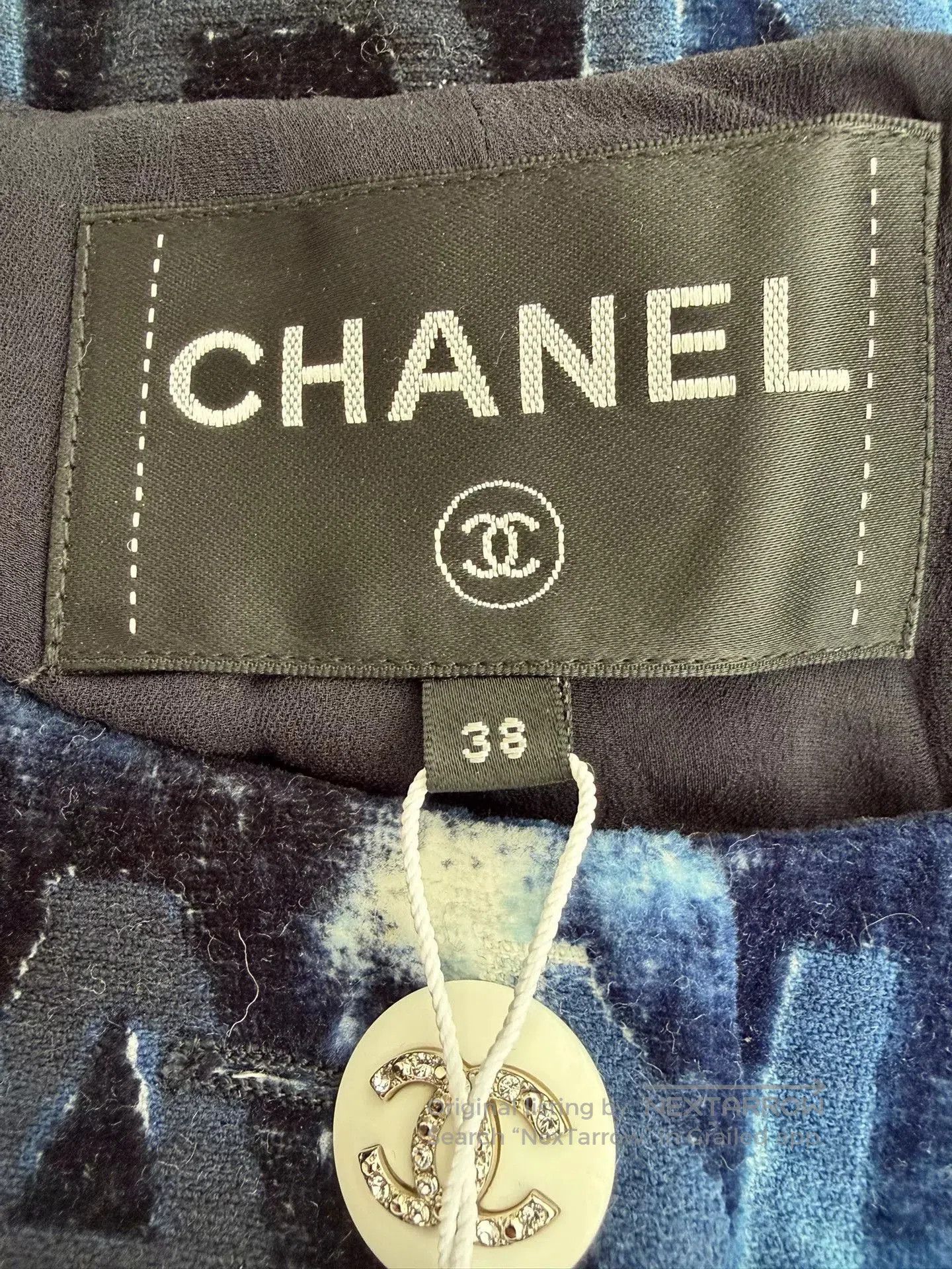 Chanel Chanel Blue Letter Crystal Button Short Jacket. Size US S / EU 44-46 / 1 - 4 Thumbnail