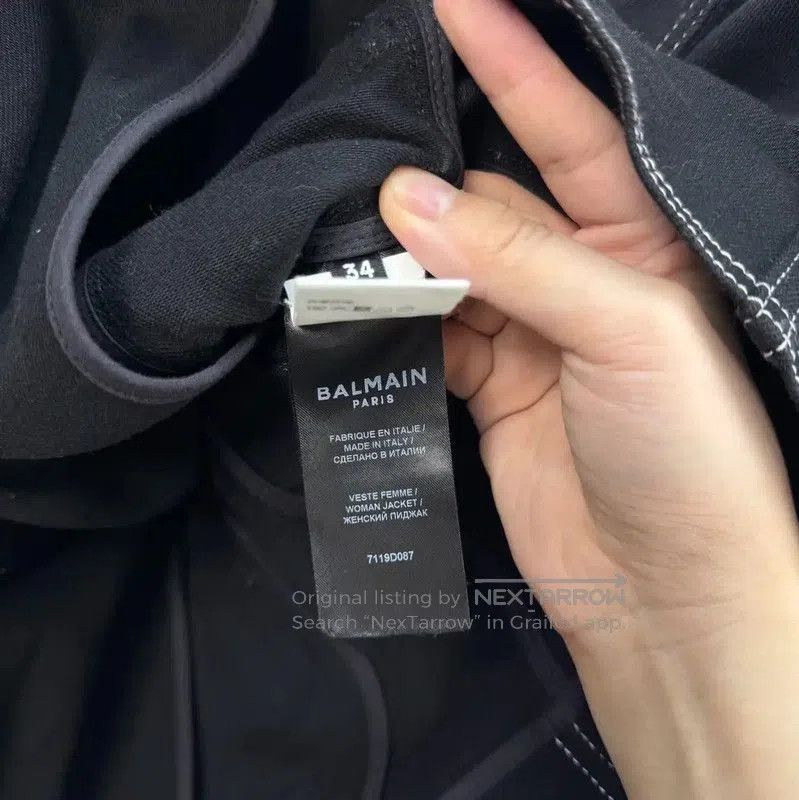 Balmain Balmain Black Denim Logo Jacket for Women . Size XS / US 0-2 / IT 36-38 - 6 Thumbnail