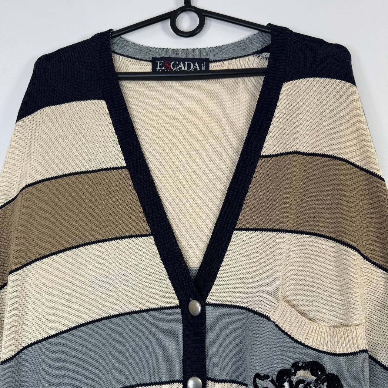 Escada Escada by Margaretha Ley Striped Knit Sweater Floral 38 Size M / US 6-8 / IT 42-44 - 2 Thumbnail