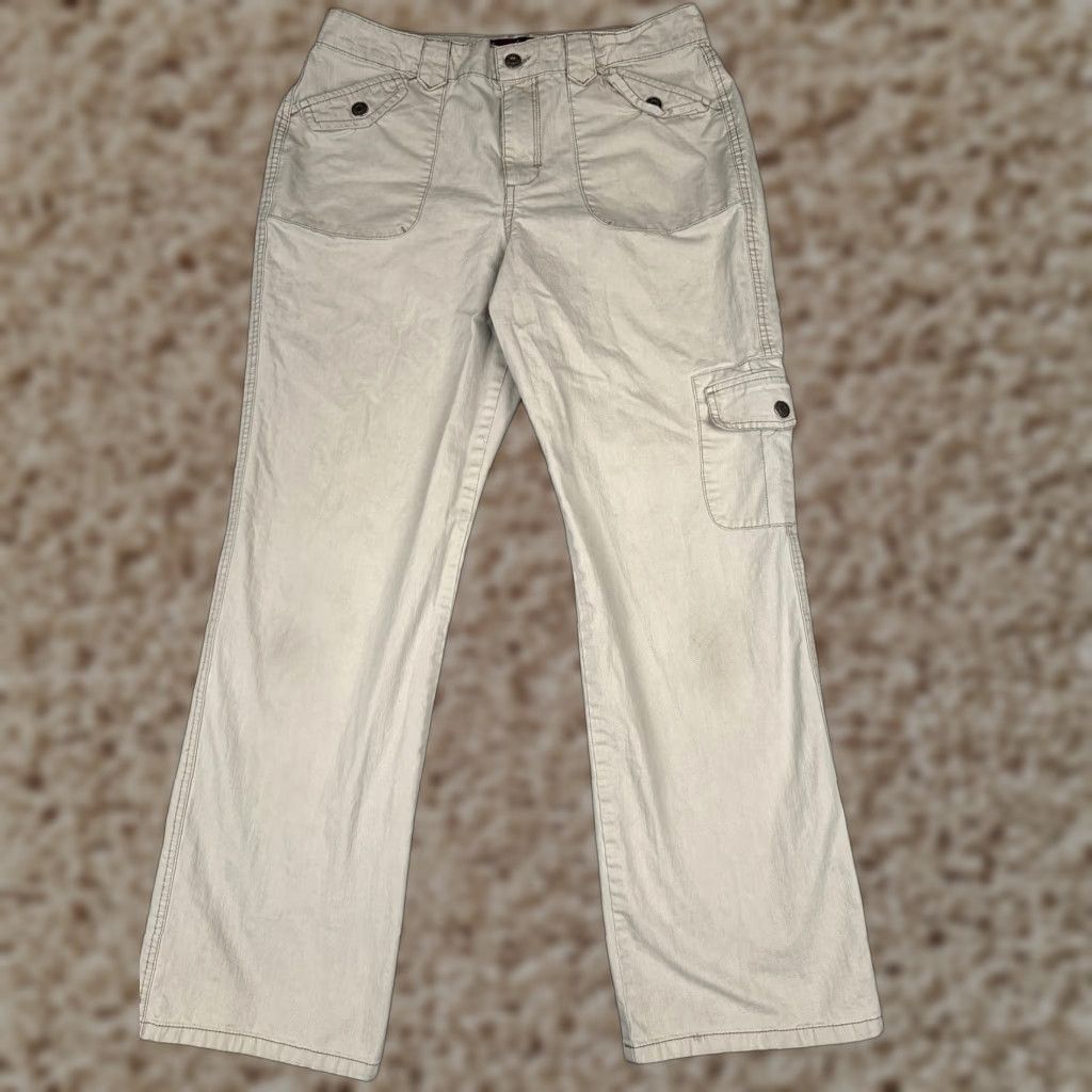 Gloria Vanderbilt Gloria Vanderbilt Jeans Straight Womens 12 Beige Light Wash High Rise 32x31 Cargo Pocket Jeans Woman Beige Light Wash Size 34" / US 12 / IT 48 - 1 Thumbnail