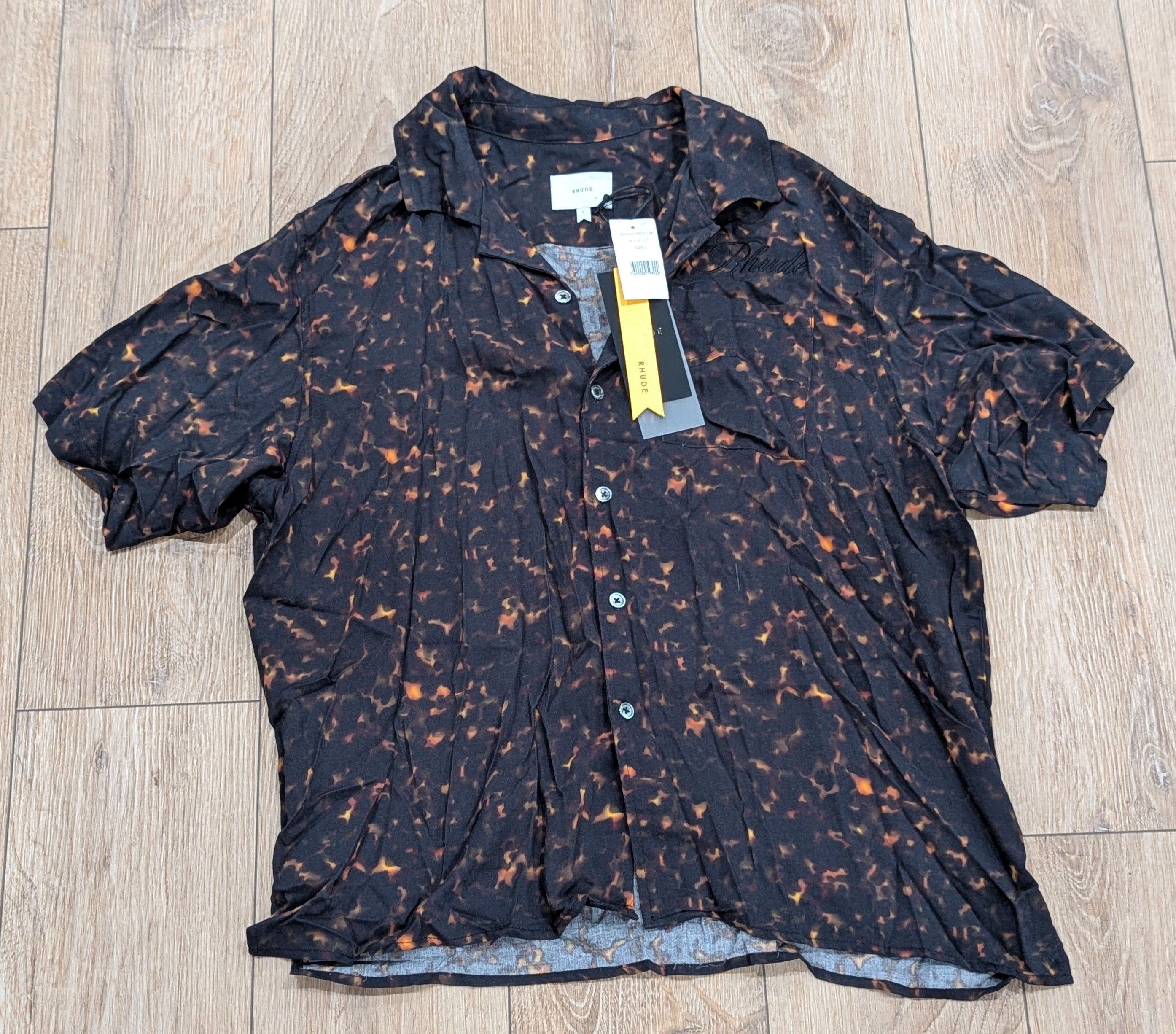 Rhude Rhude Tortoise Button Up Camp Shirt Black Medium Size US M / EU 48-50 / 2 - 1 Thumbnail
