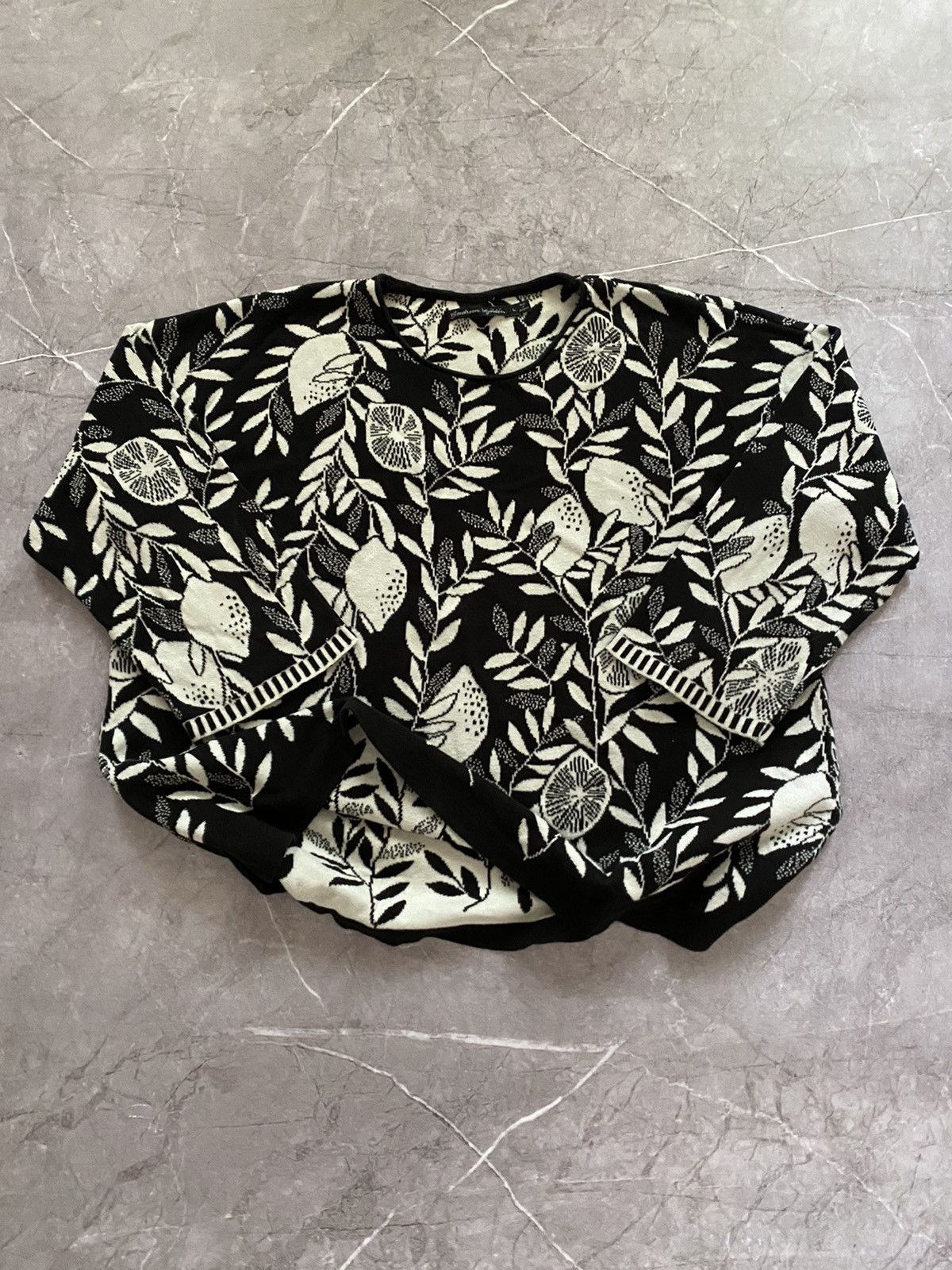 Designer × Gudrun Sjoden Rare Gudrun Sjoden Leinen Black Sweater Floral Print Size L Size L / US 10 / IT 46 - 2 Thumbnail