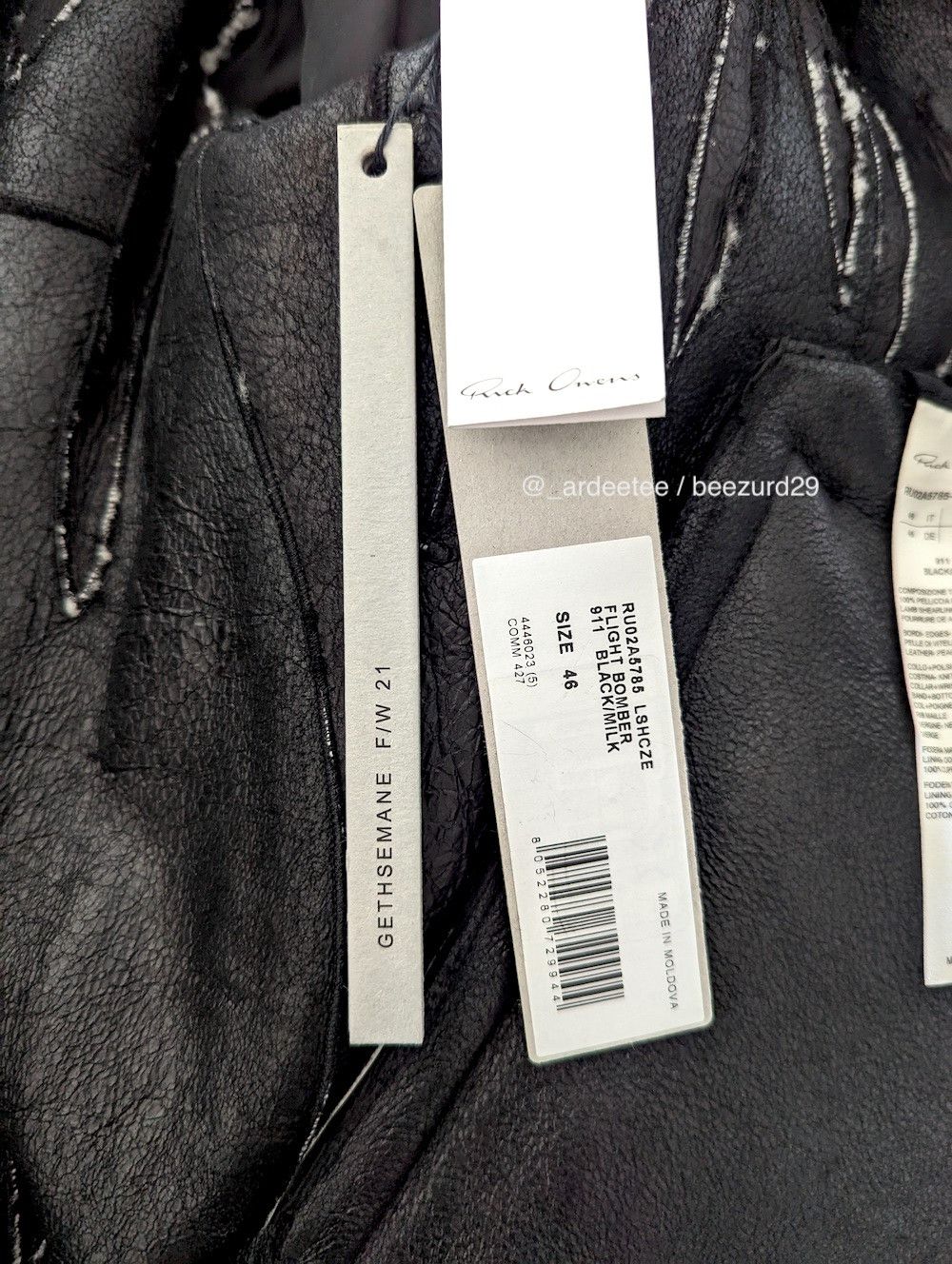 Rick Owens 💥*NWT* RARE SHEARLING GETHSEMANE ZEBRA FLIGHT JACKET Size US S / EU 44-46 / 1 - 9 Thumbnail