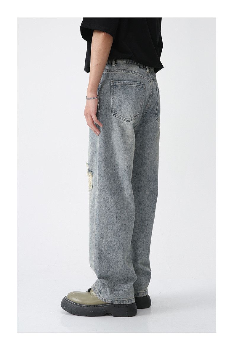 Japanese Brand × Jean Men's straight trendy ripped jeans Size US 32 / EU 48 - 5 Thumbnail