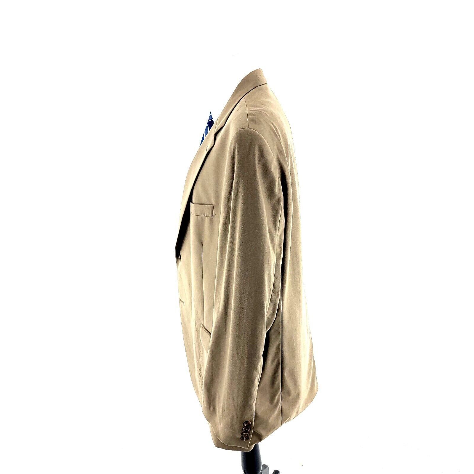 Ralph Lauren DAMAGED Lauren Ralph Lauren Wool 3 Button Blazer 48L Tan Maj Size 48L - 7 Thumbnail