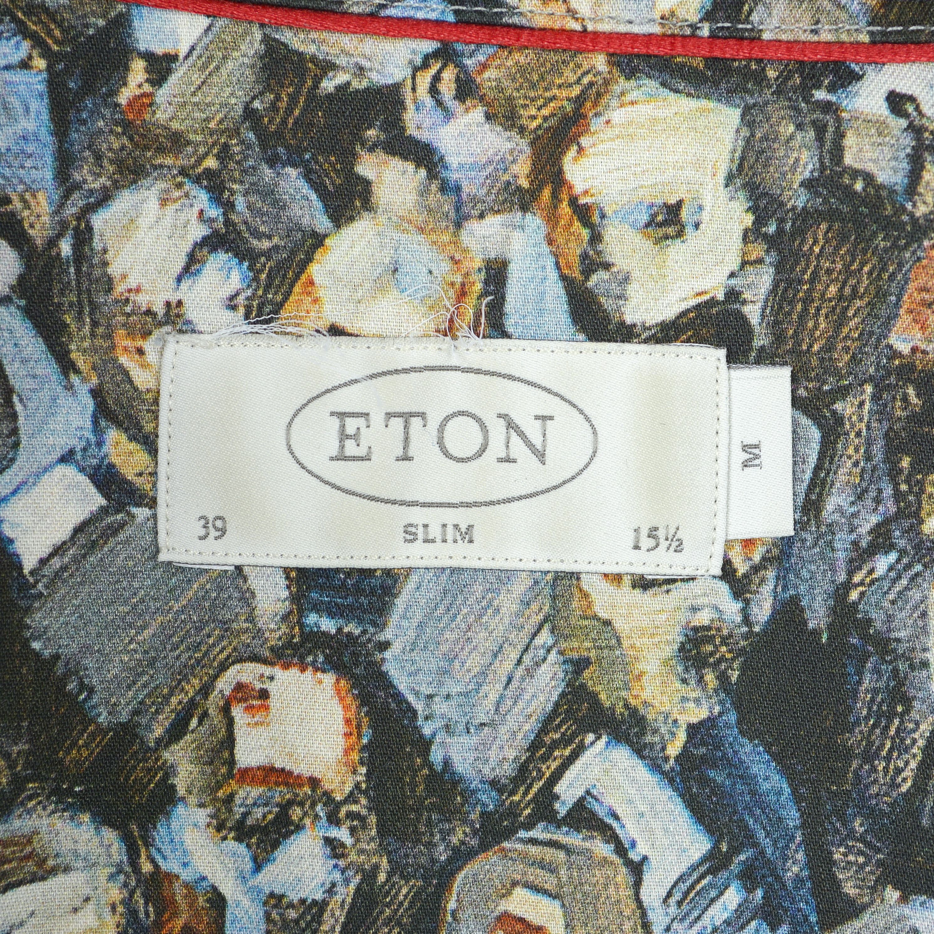 Eton Men Shirt 15 1/2" Size 39 Slim Formal Dress Colourful Multi Size 40R - 5 Thumbnail