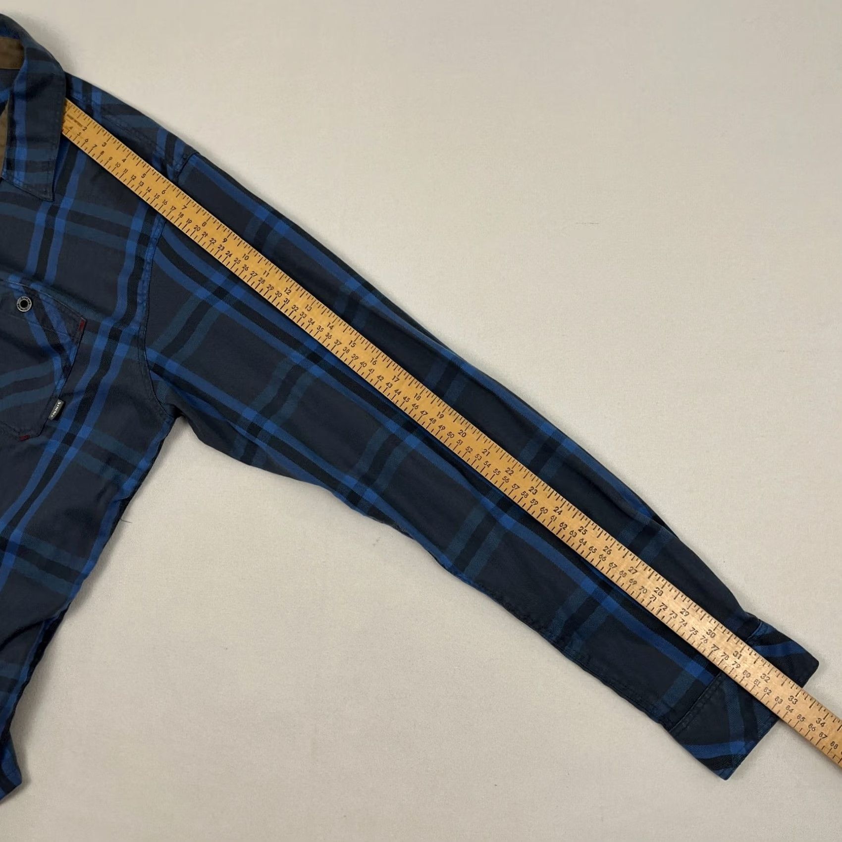 Vintage Simms Shirt Mens XL Blue Flannel Gray Plaid Stretch Fishing Hiking Outdoors Size US XL / EU 56 / 4 - 6 Thumbnail