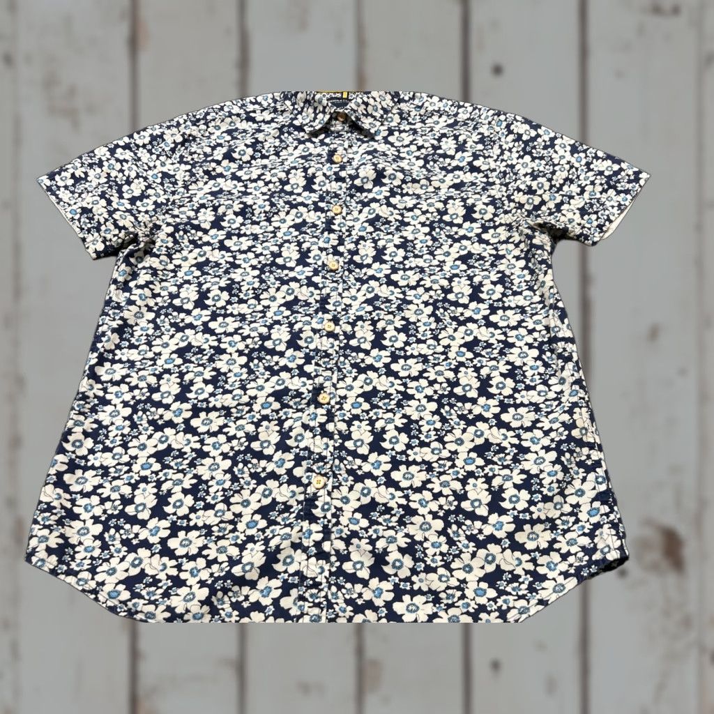 Denime VINTAGE Denim & Flower Ricky Singh Men L Short Sleeve Casual Shirt Tropical Floral Cotton Button-Up Size US L / EU 52-54 / 3 - 1 Thumbnail