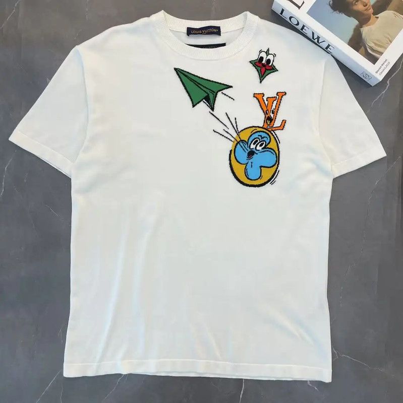 Louis Vuitton Louis Vuitton Summer White Cotton T-Shirt 0089 Size US L / EU 52-54 / 3 - 1 Thumbnail