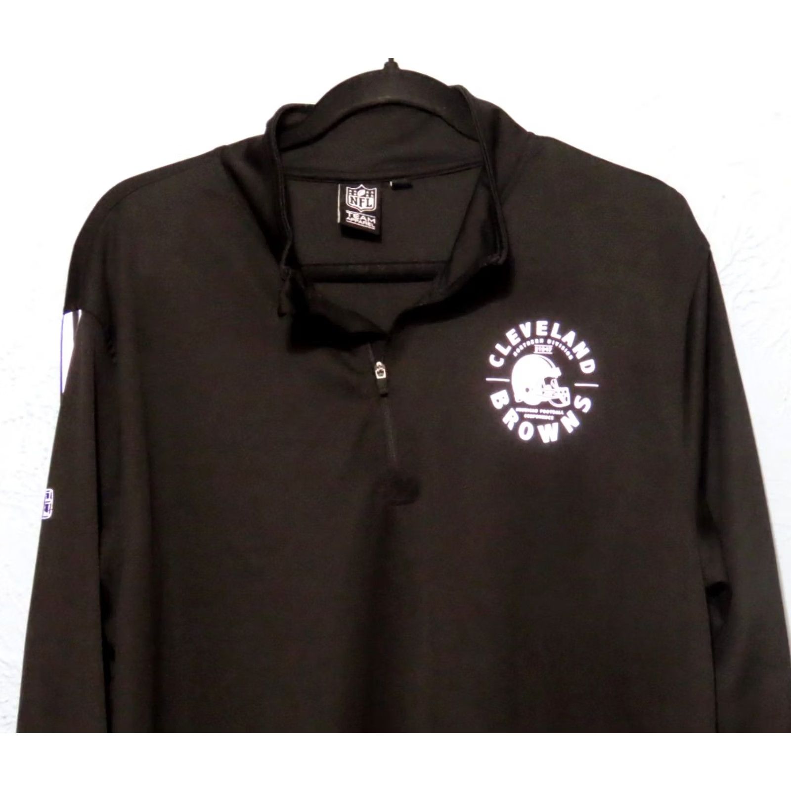 NFL NFL Cleveland Browns 1/4 Zip Pullover Shirt Long Sleeve XL Black Mens Regular Graphic Print Wearable Sports Apparel Size US XL / EU 56 / 4 - 3 Thumbnail