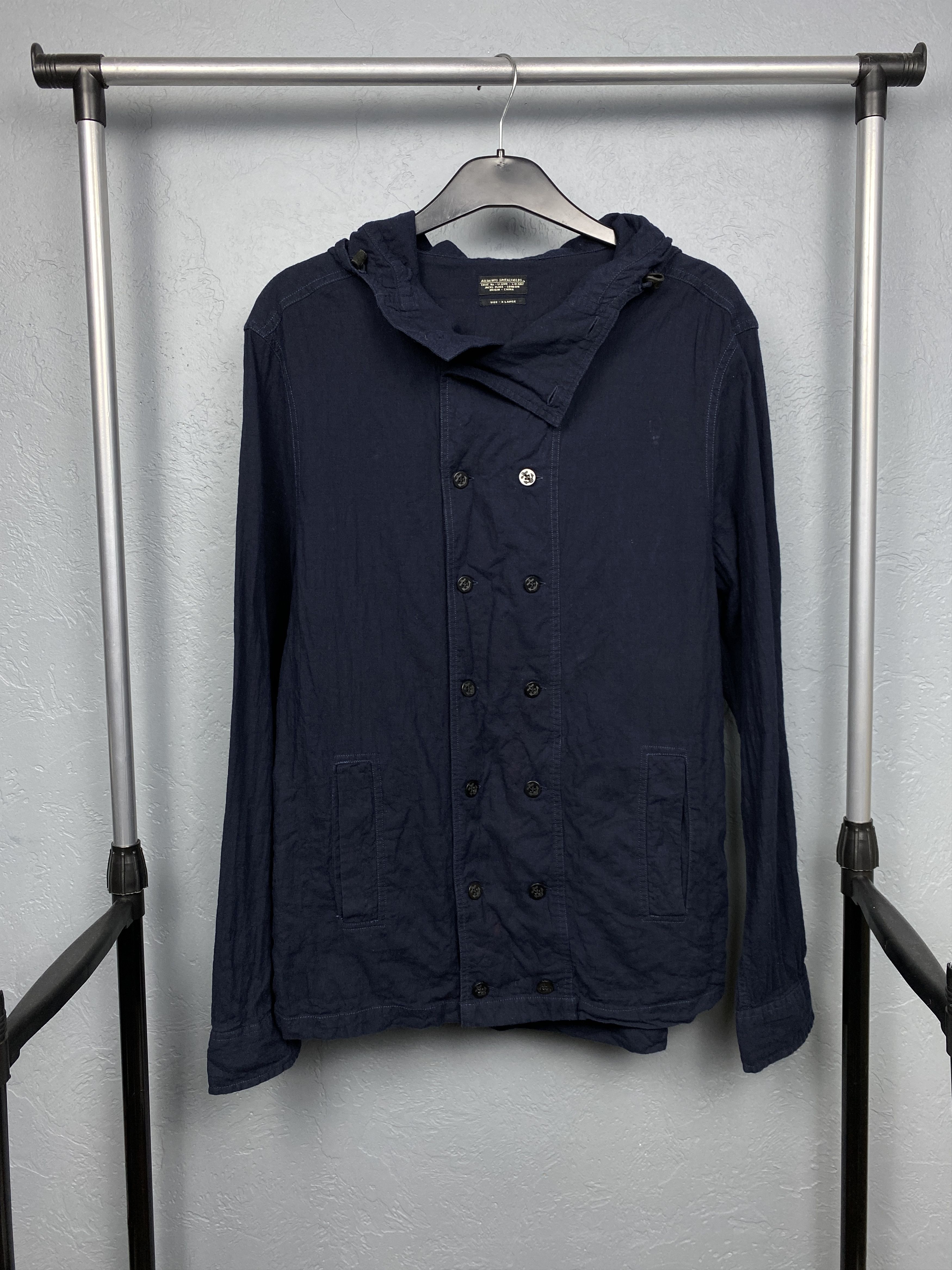 Allsaints × Vintage Allsaints Vintage Mens Plain Verdun Hooded Jacket Size US XL / EU 56 / 4 - 1 Thumbnail