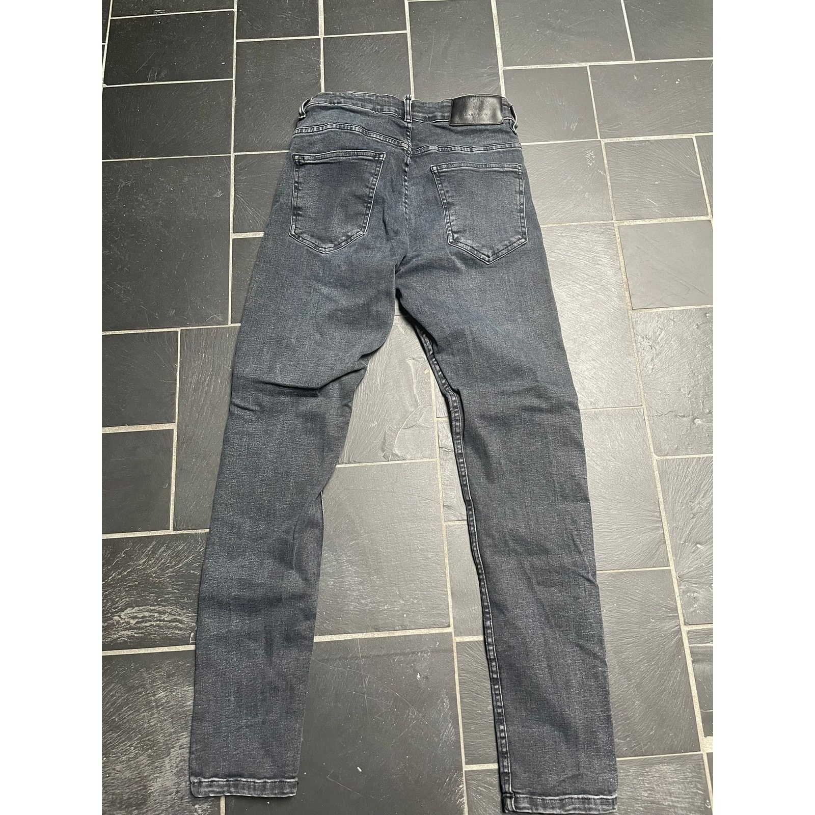 Zara Dark Blue Washed Skinny Denim Jeans ZARA Size US 31 - 4 Thumbnail