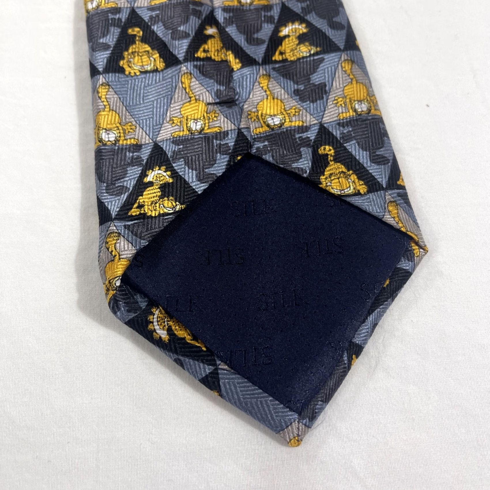 Vintage VINTAGE Garfield Neck Tie 58" Keith Daniels Neckwear AOP 100% Silk 90s Tie Men Blue Garfield 1990s Silk Designer Fashion Mens Size ONE SIZE - 6 Thumbnail