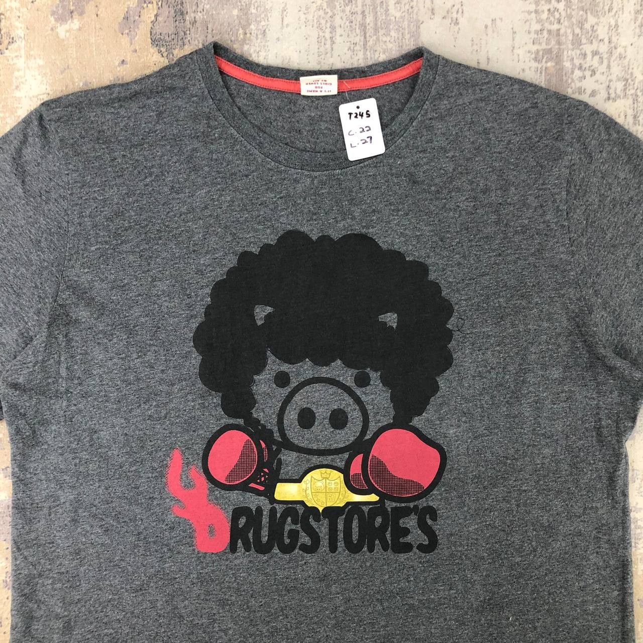 Japanese Brand T245 JAPAN DRUG STORE'S AFRO PIG TEE Size US L / EU 52-54 / 3 - 3 Thumbnail