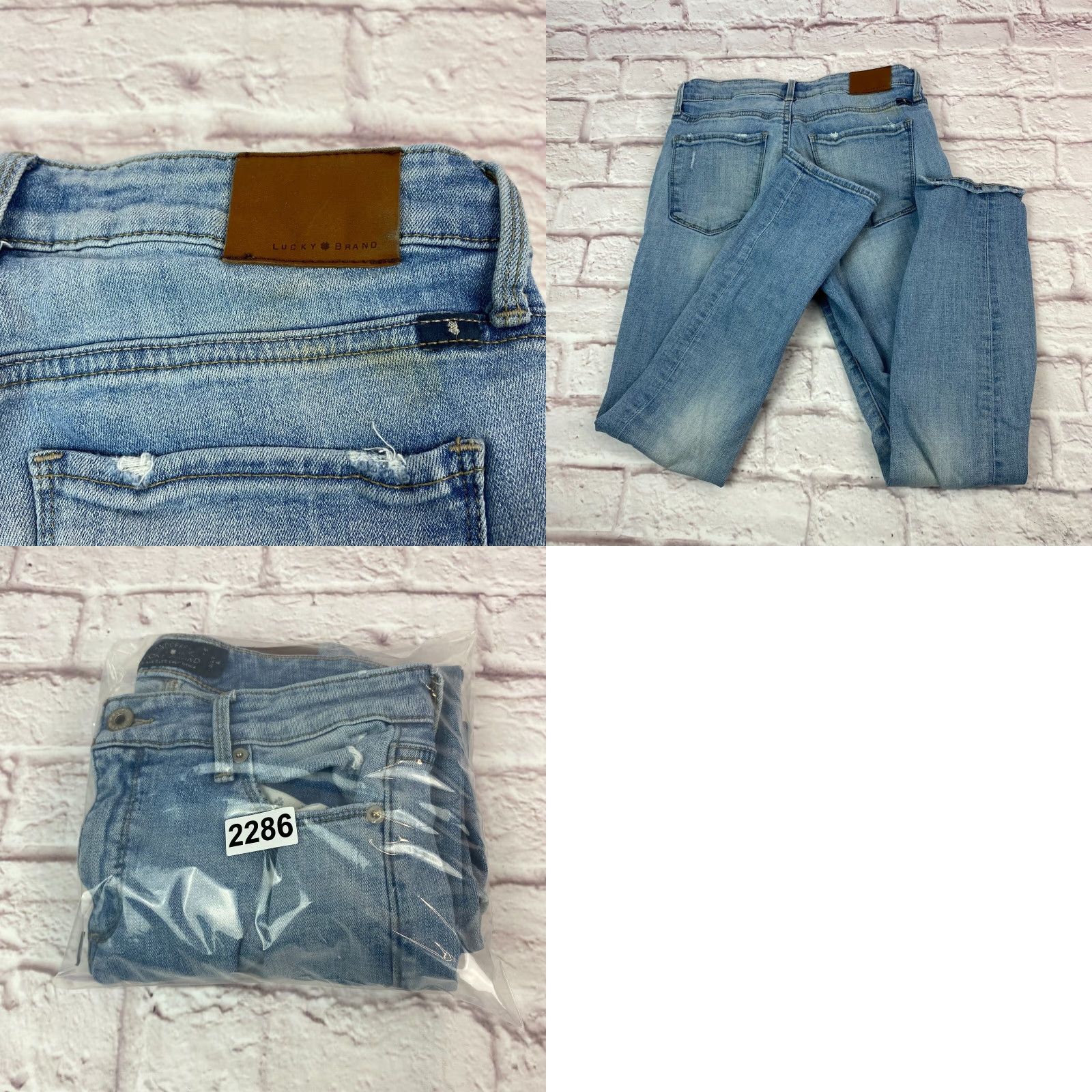 Lucky Brand VINTAGE Lucky Brand Hayden Skinny Jeans Women 4/27 Mid-Rise Medium Wash Blue Distressed Denim Size 27" / US 4 / IT 40 - 8 Thumbnail