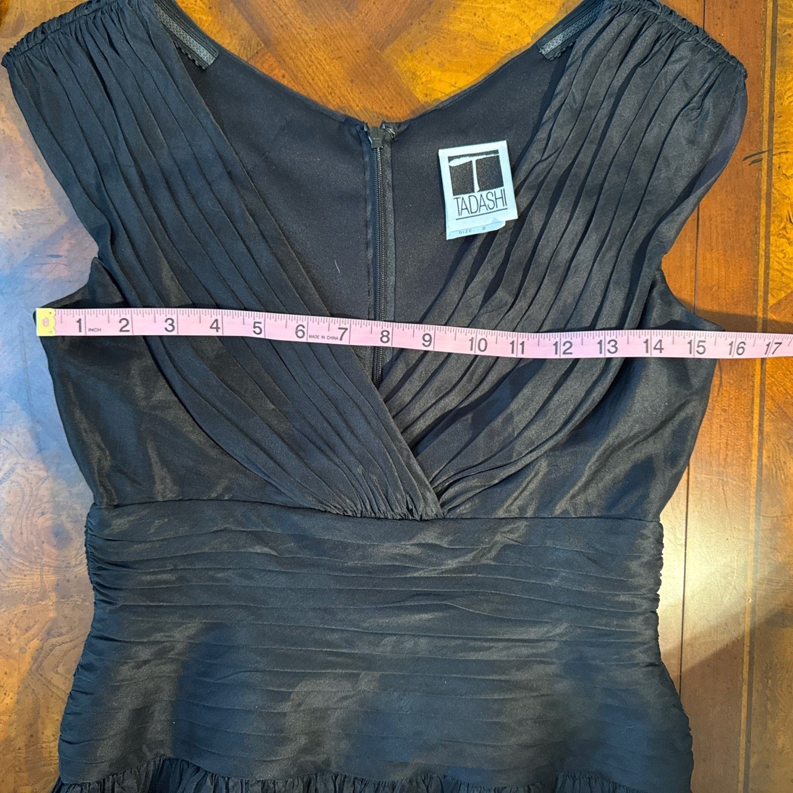 Tadashi Shoji Tadashi 100% Silk Black Dress Eyelet Cutouts In Skirt Size 2 Size XS / US 0-2 / IT 36-38 - 8 Thumbnail