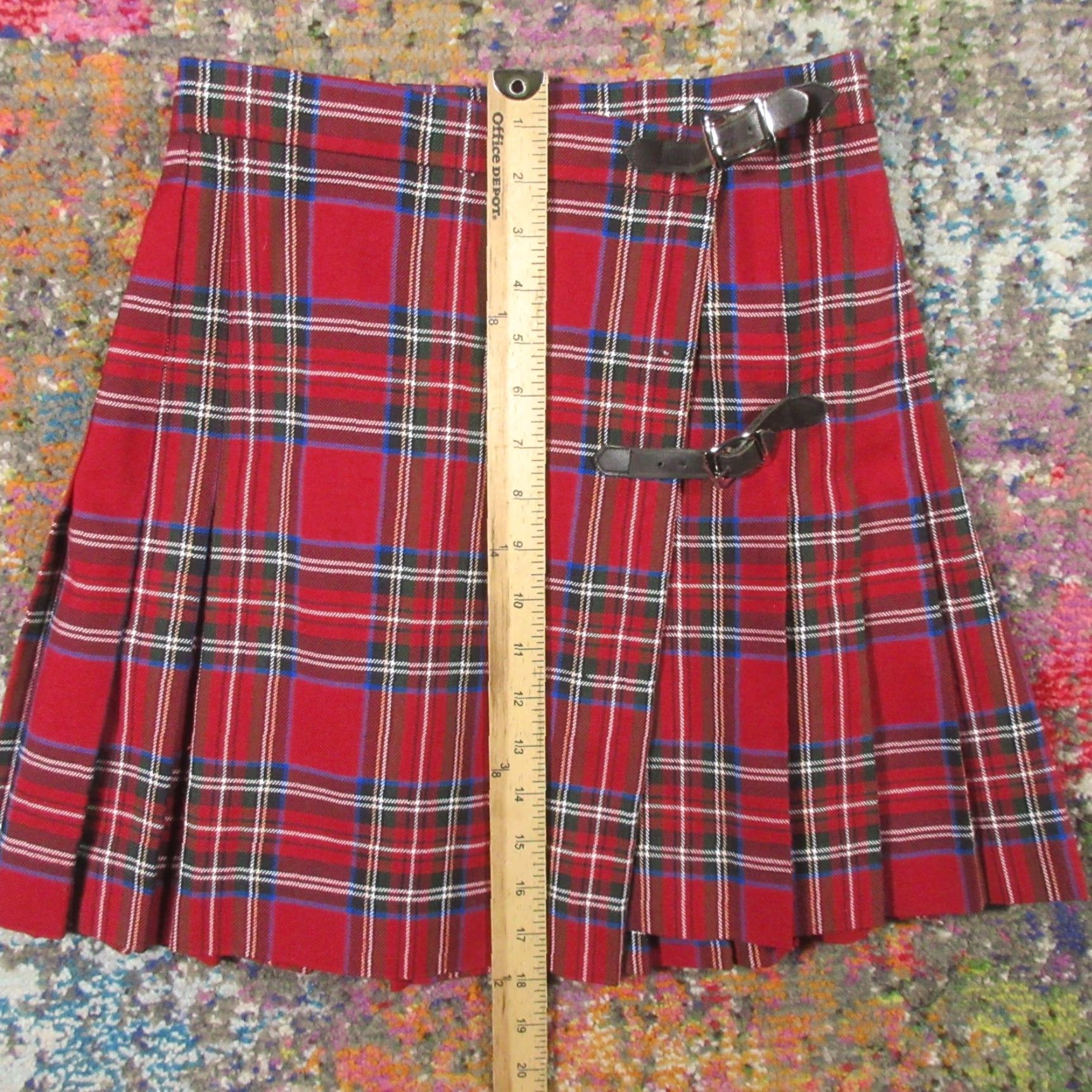 Free People Free People Wool Blend Skirt Women 26 in Waist Red Plaid Celtic Academia Preppy Wool Tweed Button Buckle Pockets Short Wrap 4 Women Size 27" / US 4 / IT 40 - 6 Thumbnail