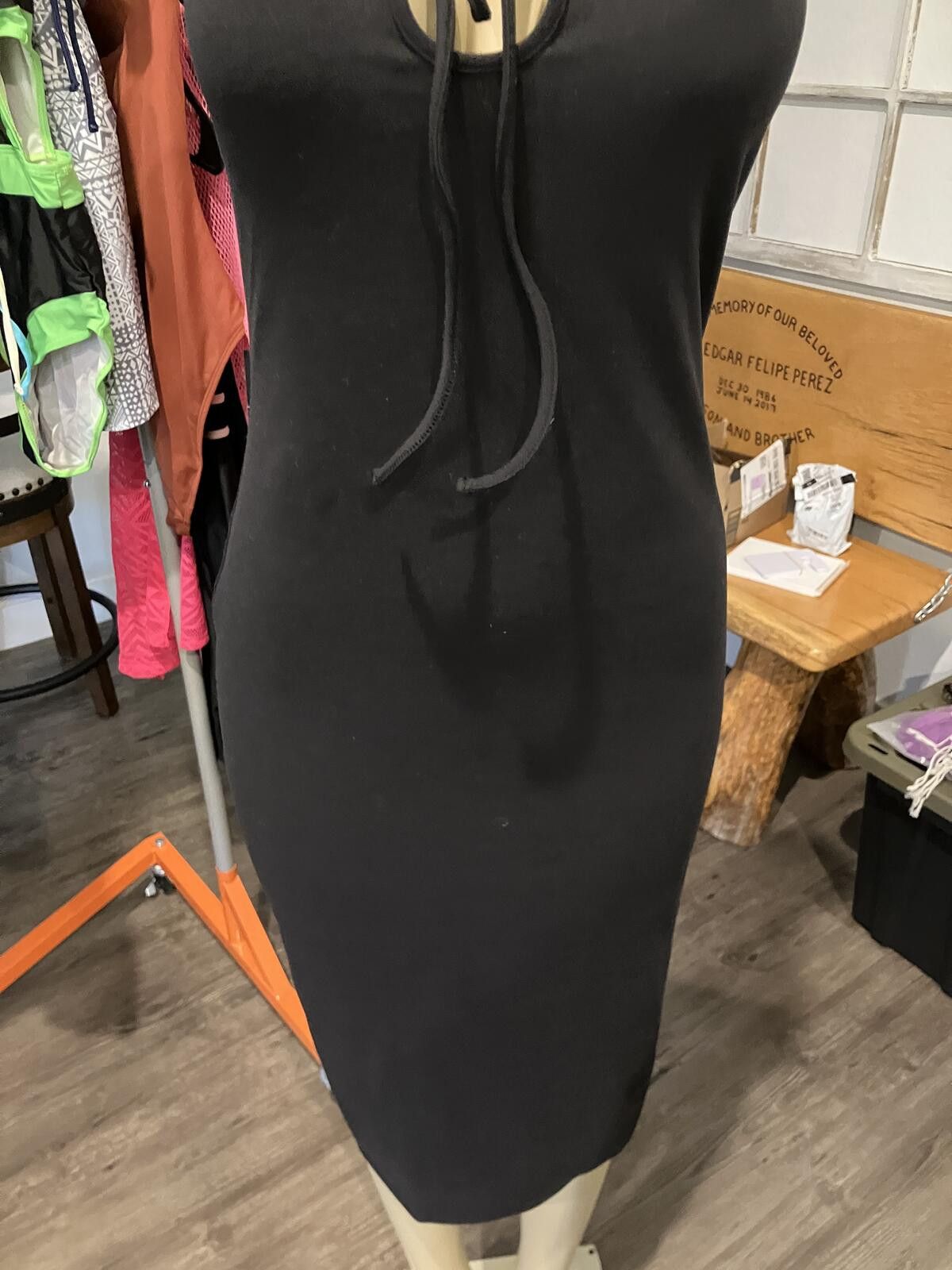 Other NWT Black Sleeveless Midi Dress with Front Tie Detail Size L / US 10 / IT 46 - 7 Thumbnail