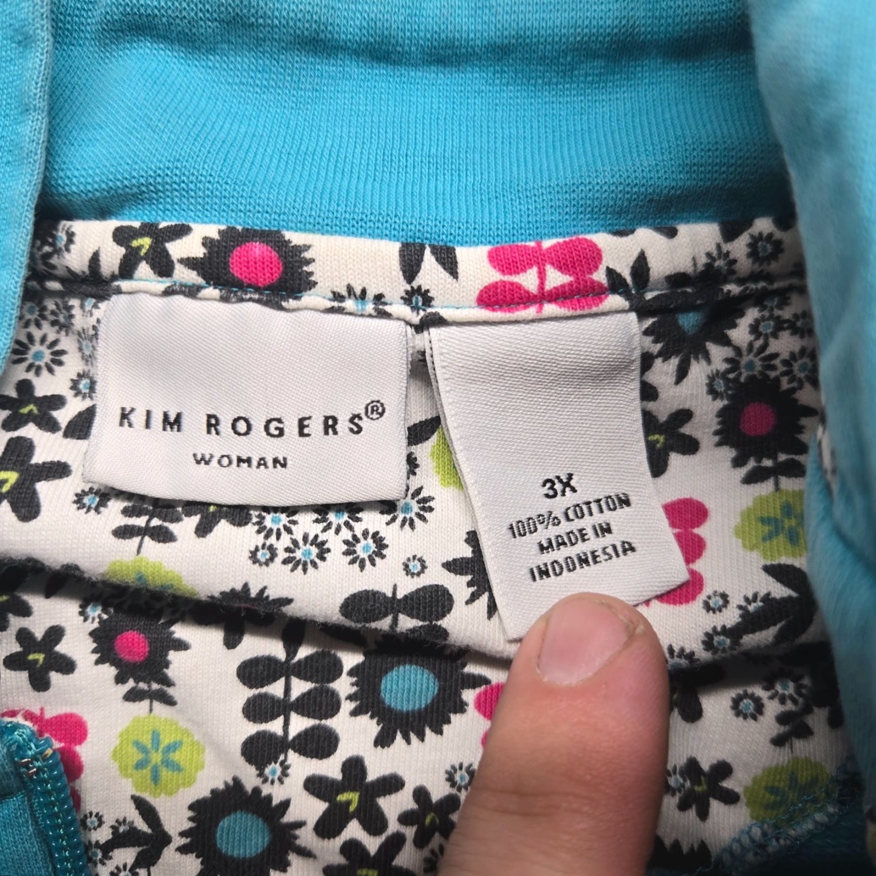 Vintage Kim Rogers Solid Blue Lightweight Knit Sweater - Women - 3X - Long Sleeve - Plus Size Size XXL / US 16-18 / IT 52-54 - 3 Thumbnail