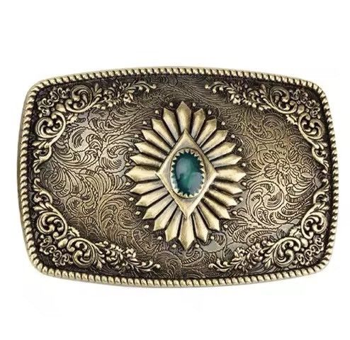Japanese Brand Retro Printed Gems alloy belt buckle Size ONE SIZE - 1 Thumbnail
