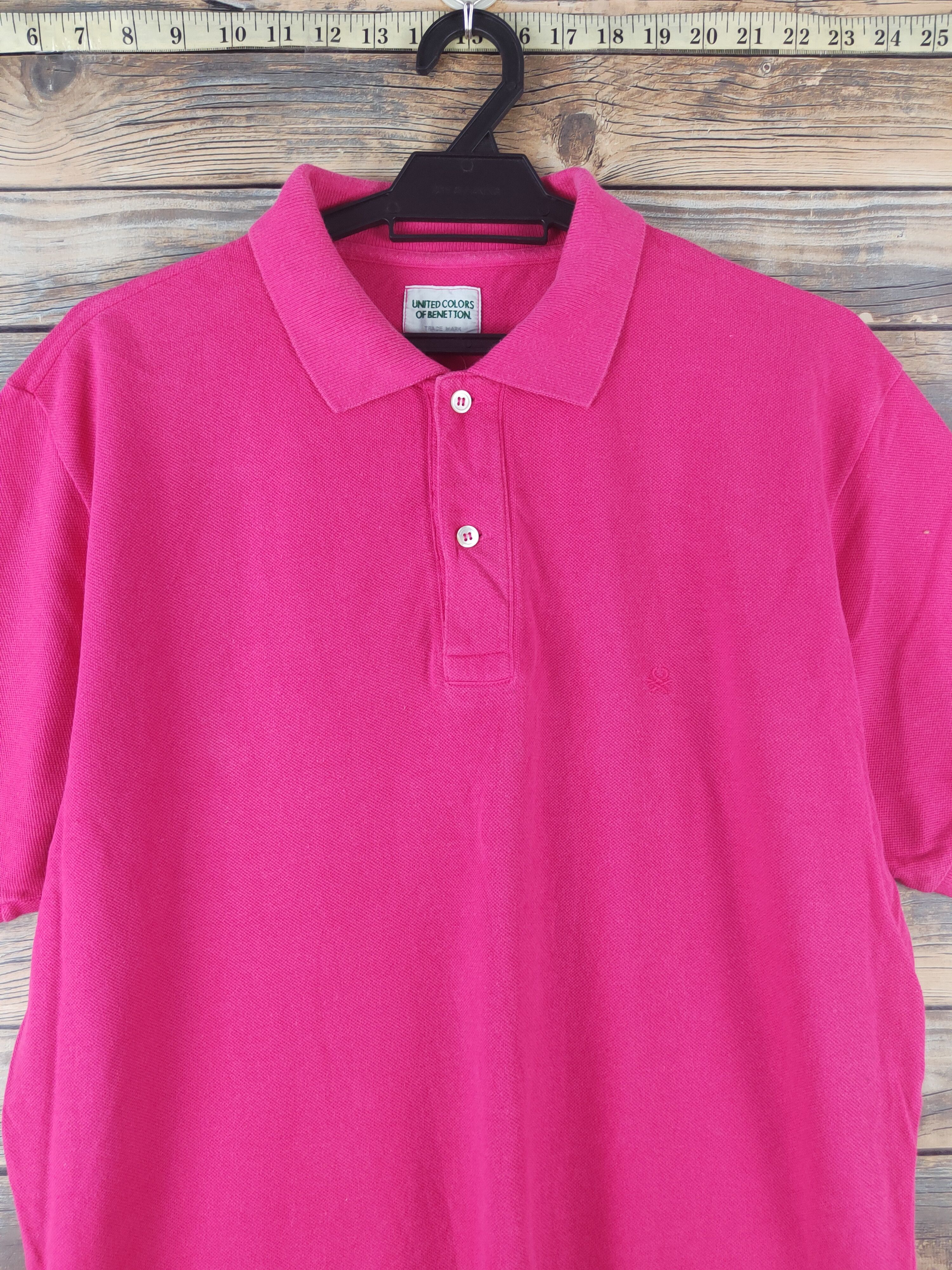 United Colors Of Benetton DL United Colors of Benetton Pink Polo Shirts #2769 Size L / US 10 / IT 46 - 2 Thumbnail