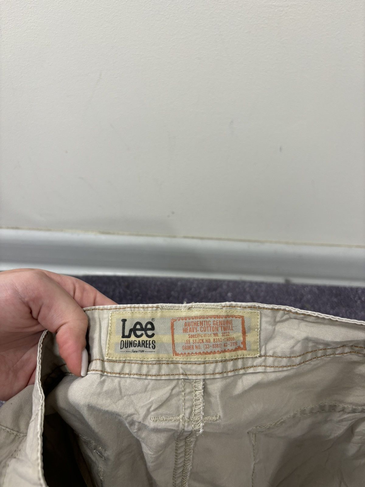 Lee Vintage Lee Dungarees Y2K Beige Work Hype Baggy Cargo Shorts Size US 36 / EU 52 - 12 Thumbnail