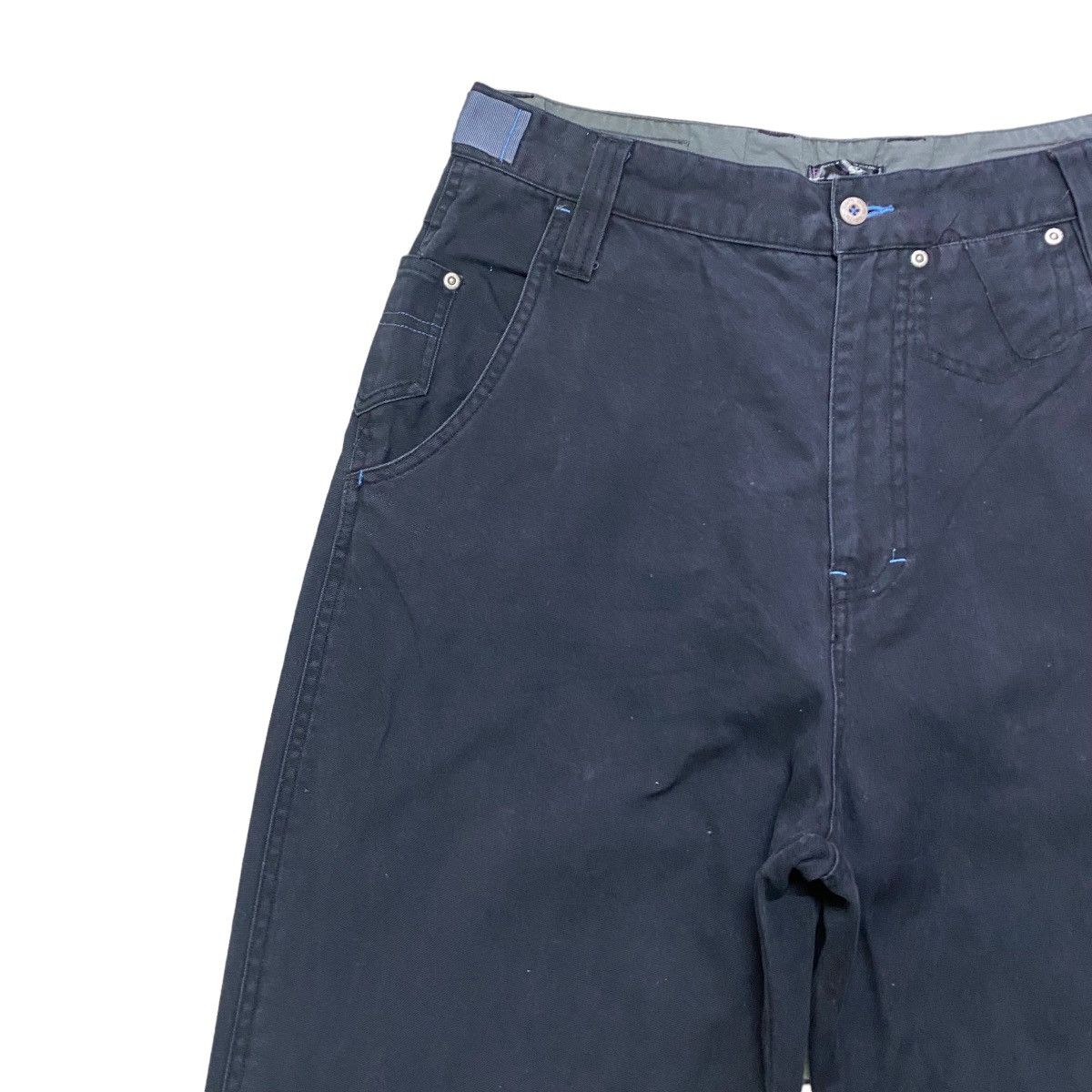 Japanese Brand SOLJAH Velcro Strap Baggy Pants Similar Girbaud Size US 32 / EU 48 - 4 Thumbnail