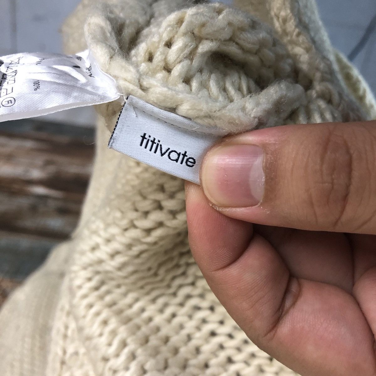 Homespun Knitwear Titi Vate Cream mohair crochet Cardigan Knitwear #A1808 Size US M / EU 48-50 / 2 - 11 Thumbnail