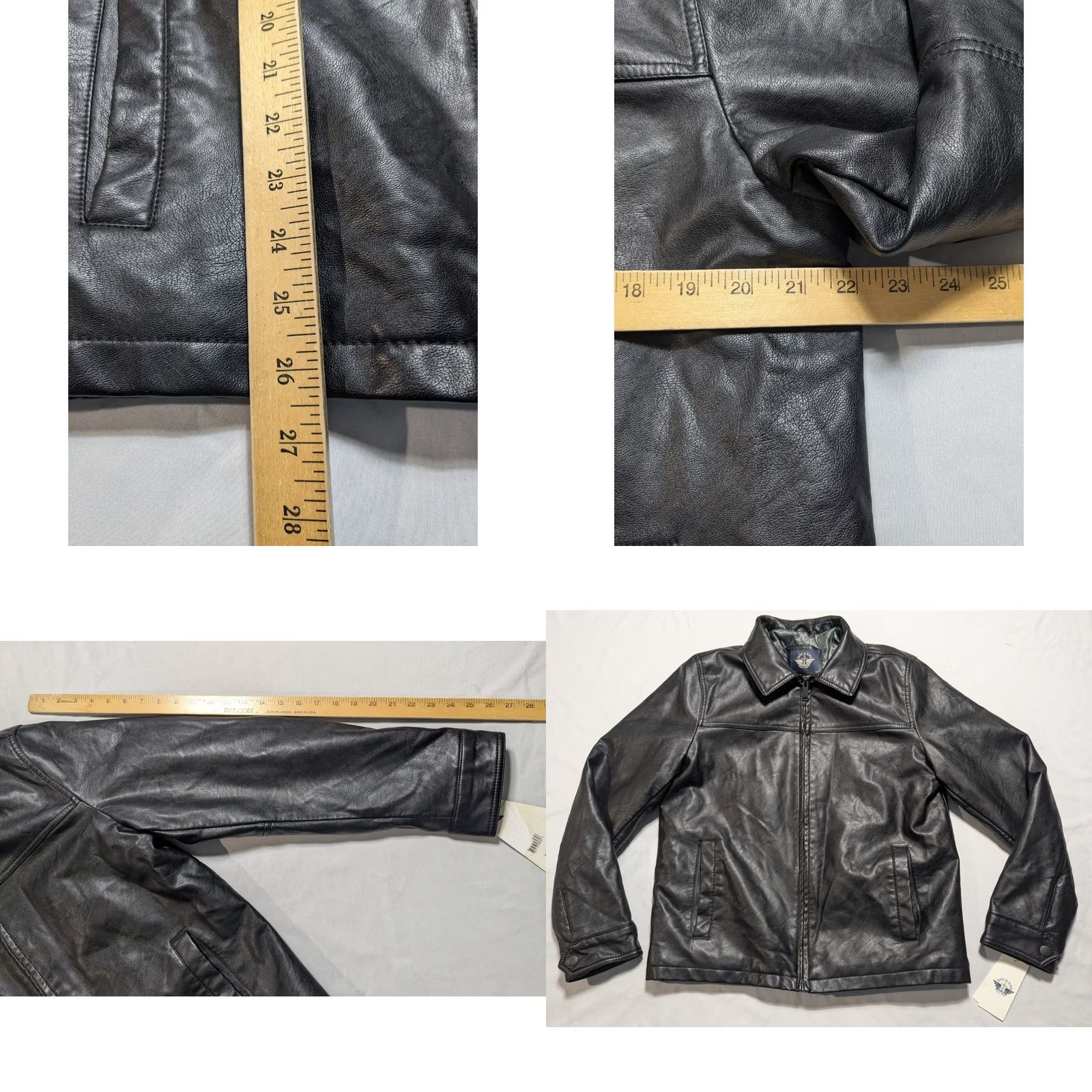 Dockers DOCKERS Black Vegan Faux Leather Jacket Men Medium Zip Quilted Lining NEW Midweight Fall Winter Regular Jacket Mens Size US M / EU 48-50 / 2 - 8 Thumbnail