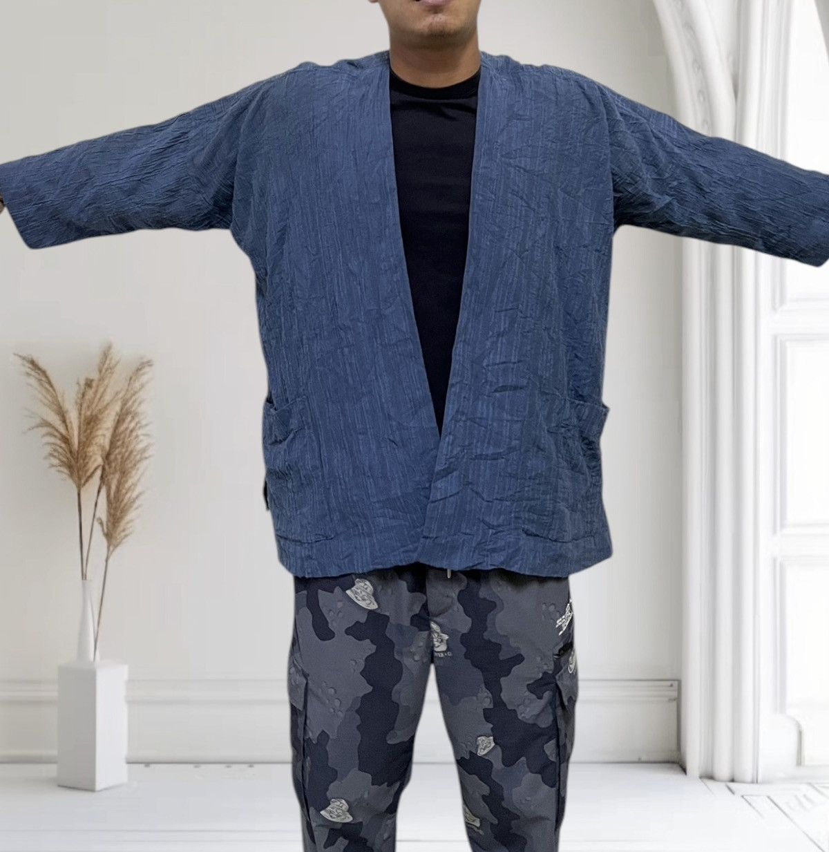 Issey Miyake 💥 ARCHIVES 80s-90s ISSEY MIYAKE PLANTATION WRINKLE KIMONO Size US M / EU 48-50 / 2 - 4 Thumbnail