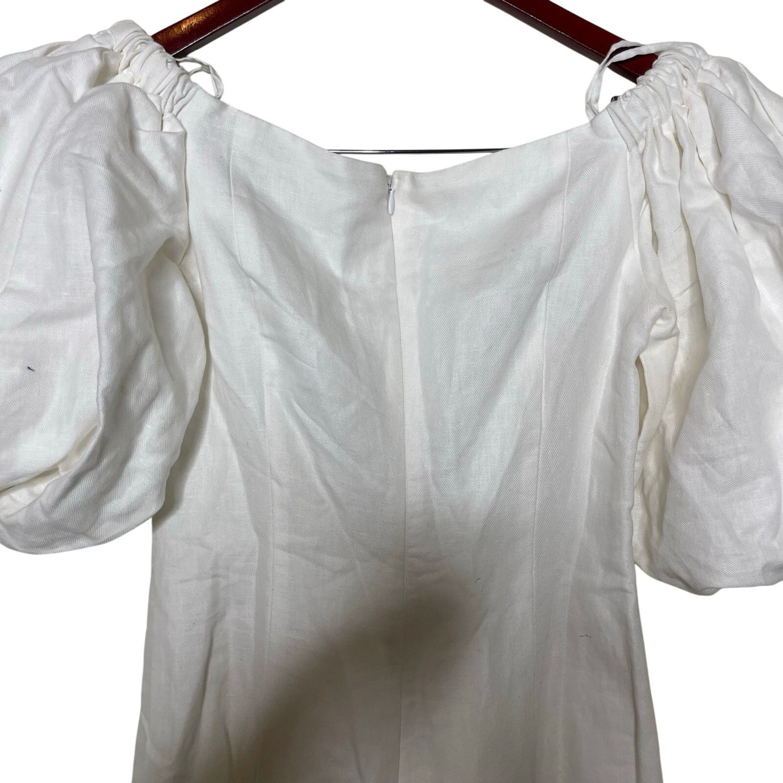 Mara Hoffman Mara Hoffman White Linen NAMARI Pencil DRESS Puff sleeve 0 Size XS / US 0-2 / IT 36-38 - 10 Thumbnail