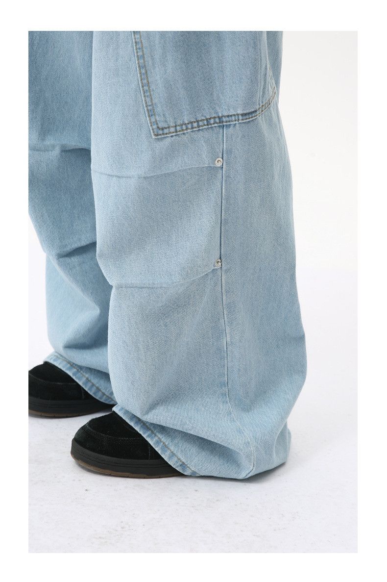 Japanese Brand Japanese retro heavy-duty multi-pocket straight cargo jeans Size US 32 / EU 48 - 5 Thumbnail