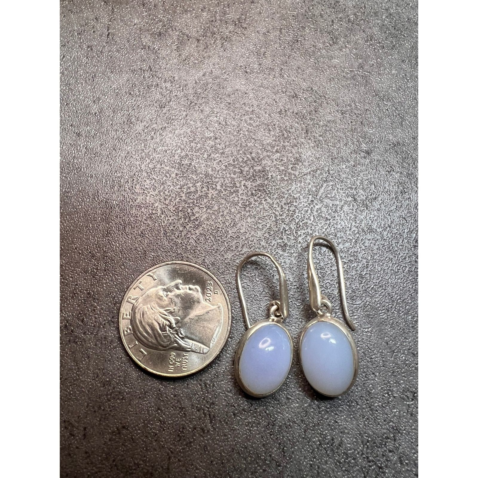 Other NEW Blue chalcedony sterling silver drop earrings 4.85 grams Size ONE SIZE - 8 Thumbnail