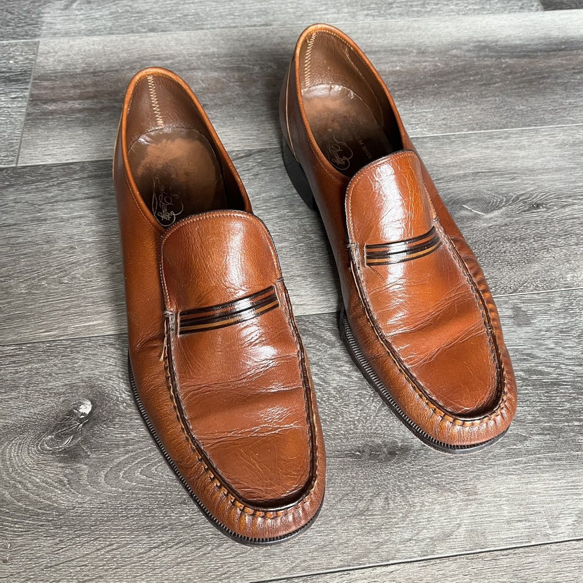 Florsheim Vintage 1990s Florsheim Imperial The Shoe Leather Loafers 12 Size US 12 / EU 45 - 1 Thumbnail