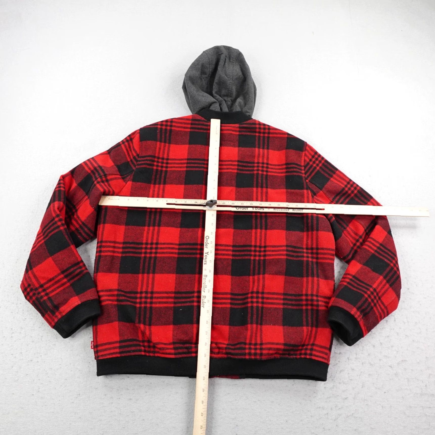 Levi's Levi's Jacket Men XL Red Plaid Wool Blend Quilt Lined Insulated Hooded Parka Coat Size US XL / EU 56 / 4 - 4 Thumbnail