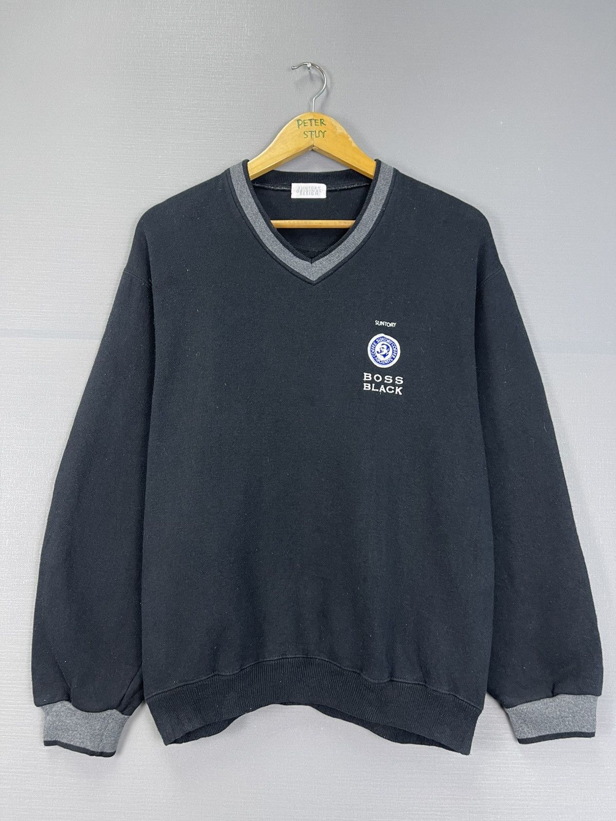 Vintage Vintage Vneck Suntory Coffee Boss Black Size US S / EU 44-46 / 1 - 2 Thumbnail