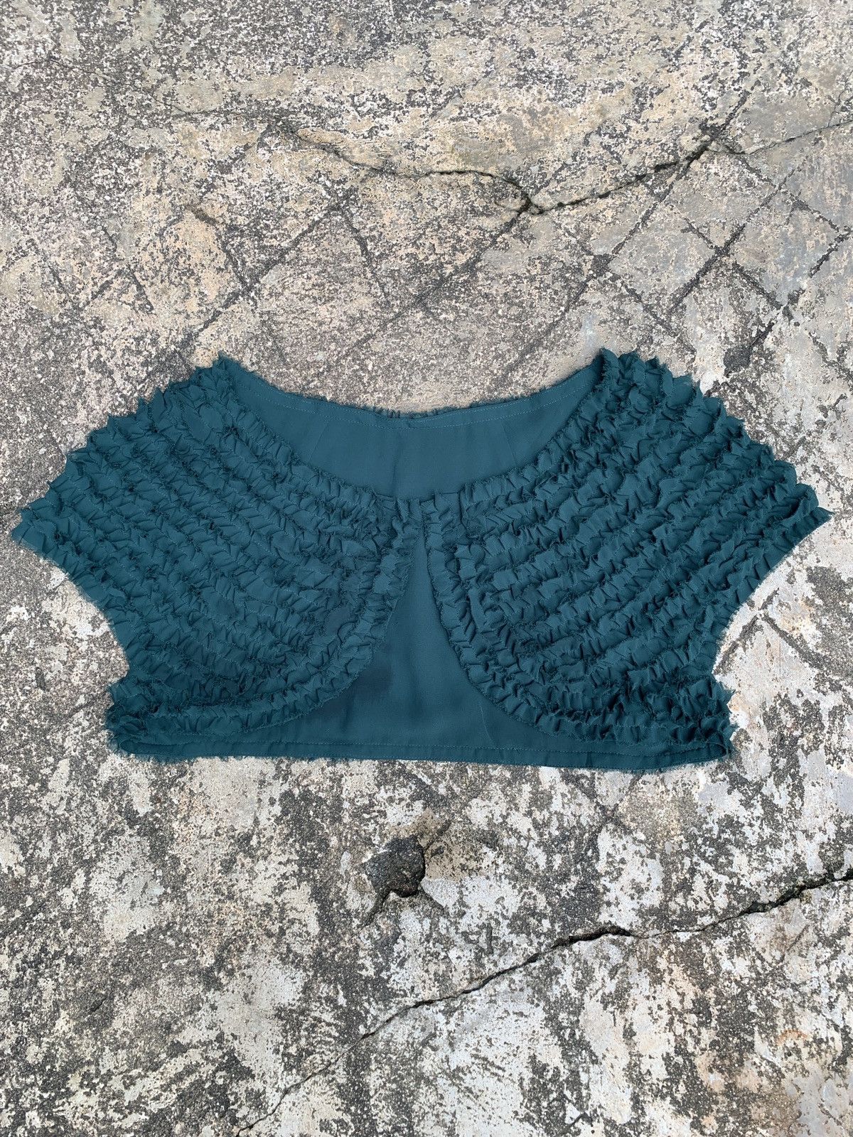 Guy Laroche Guy Laroche Femme Paris Forest Green All Ruffle Cap Top Size M / US 6-8 / IT 42-44 - 1 Thumbnail