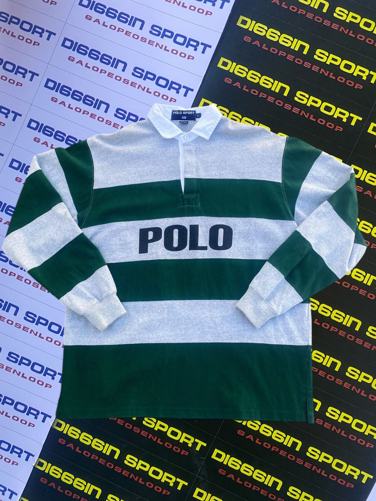 Lo Life × Polo Ralph Lauren Rare Vintage Polo Sport Spellout Rugby Polo XL Size US XL / EU 56 / 4 - 1 Thumbnail