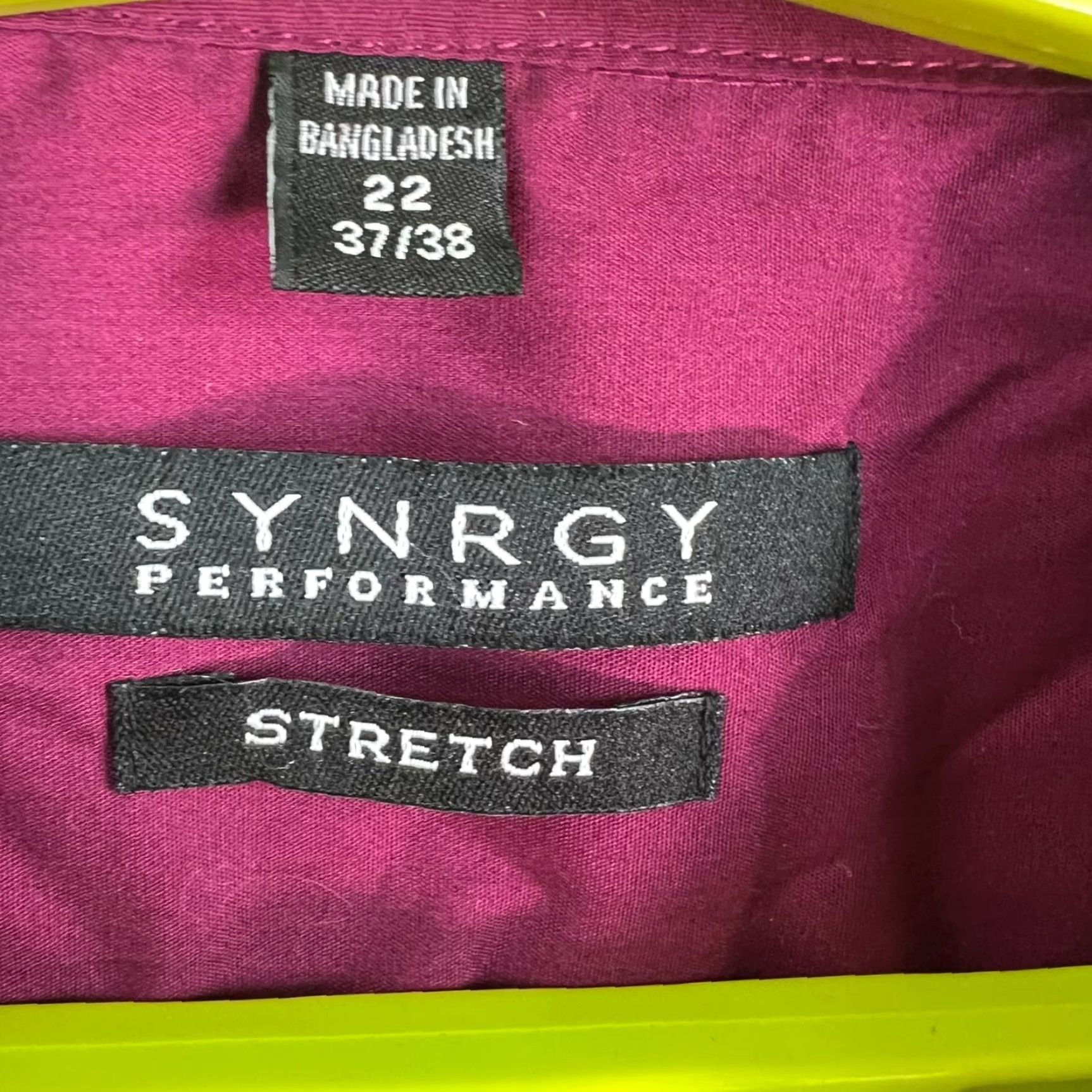 Vintage SYNRGY Shirt Mens Size 22/38 Purple Long Sleeve Button-Up Stretch Cotton Poly Blend Big & Tall Contemporary City Preppy Classic Designer Size US XXL / EU 58 / 5 - 4 Thumbnail